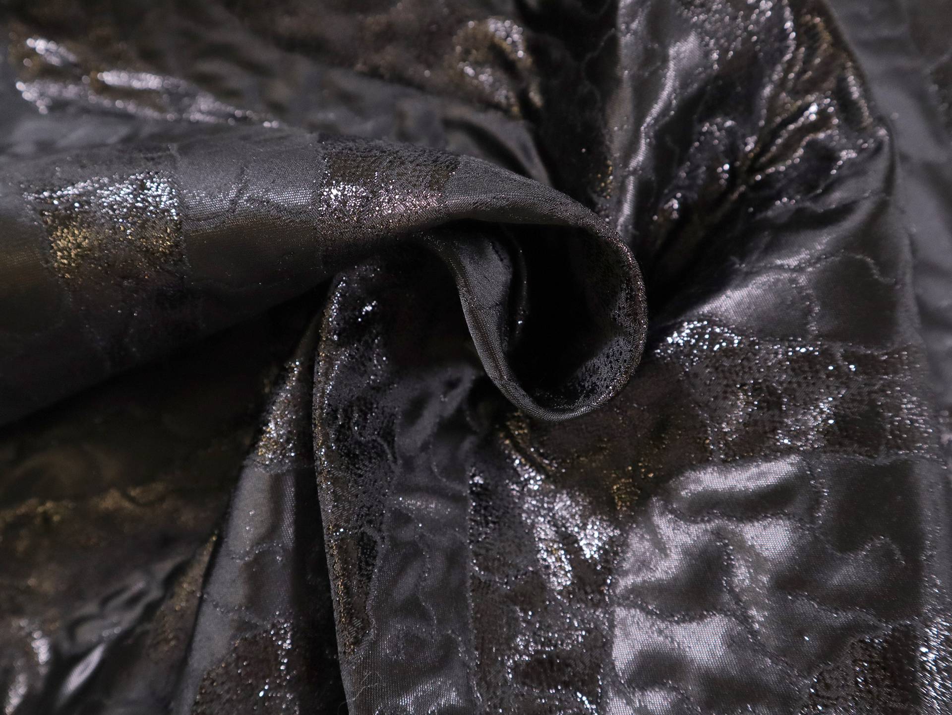 Double Faced Metallic Brocade in Black