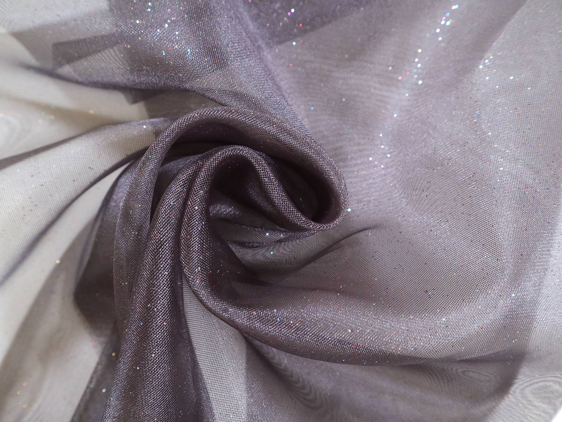 Glitter Mesh in Gunmetal Grey