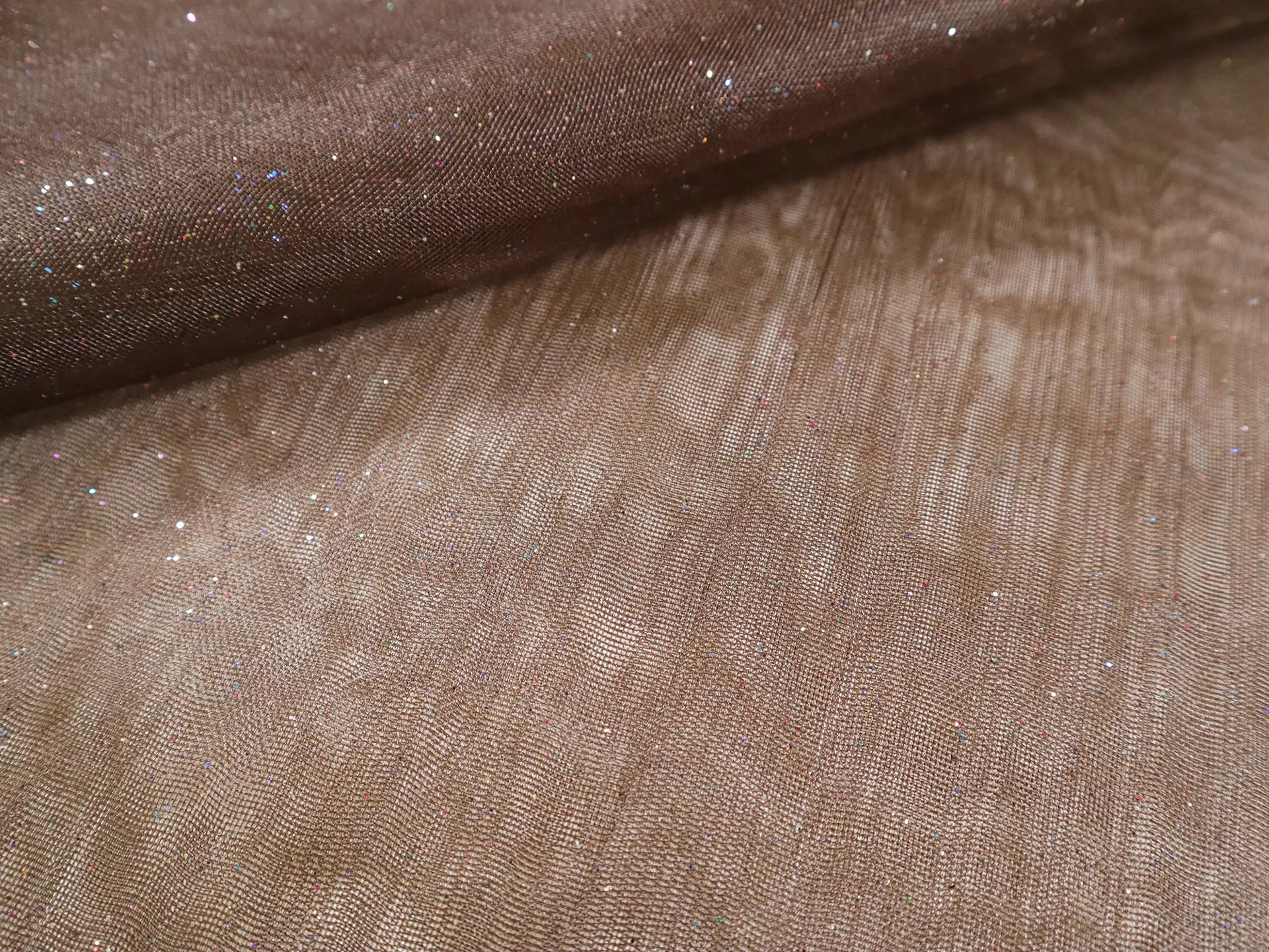 Glitter Mesh in Dark Brown