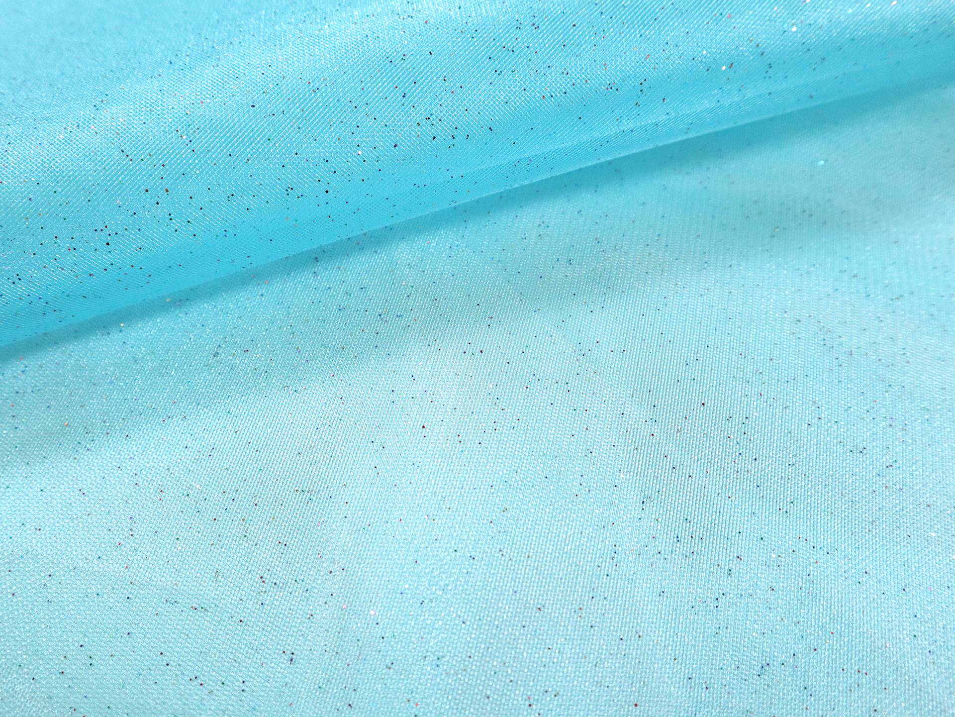 Glitter Mesh in Cyan