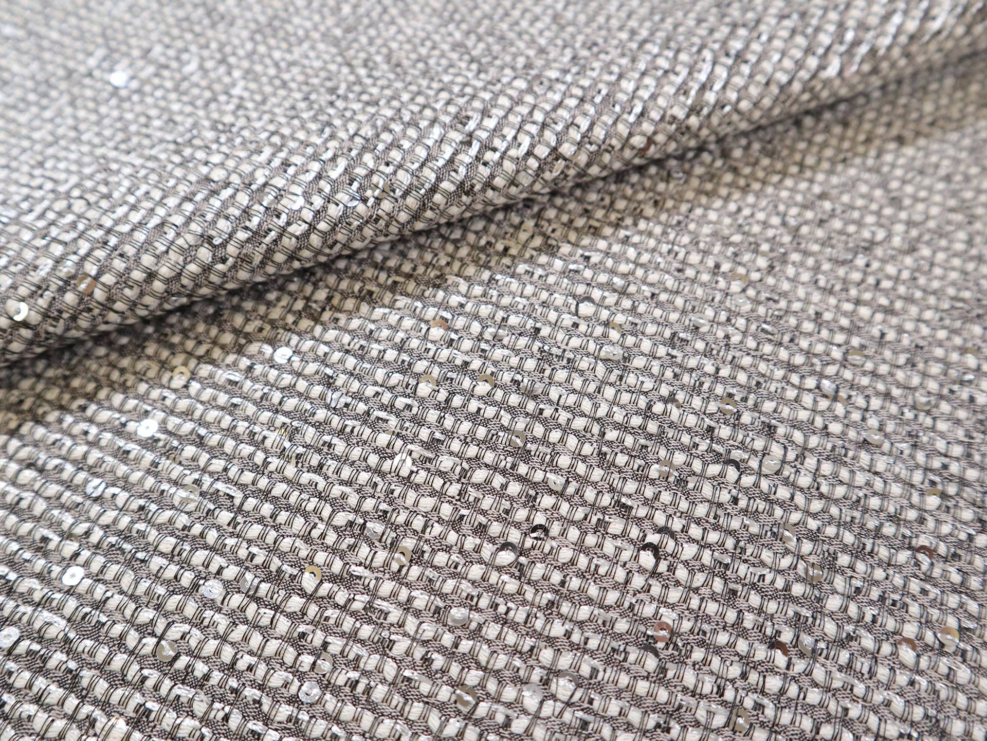 Swiss Sequined Tweed in Grey