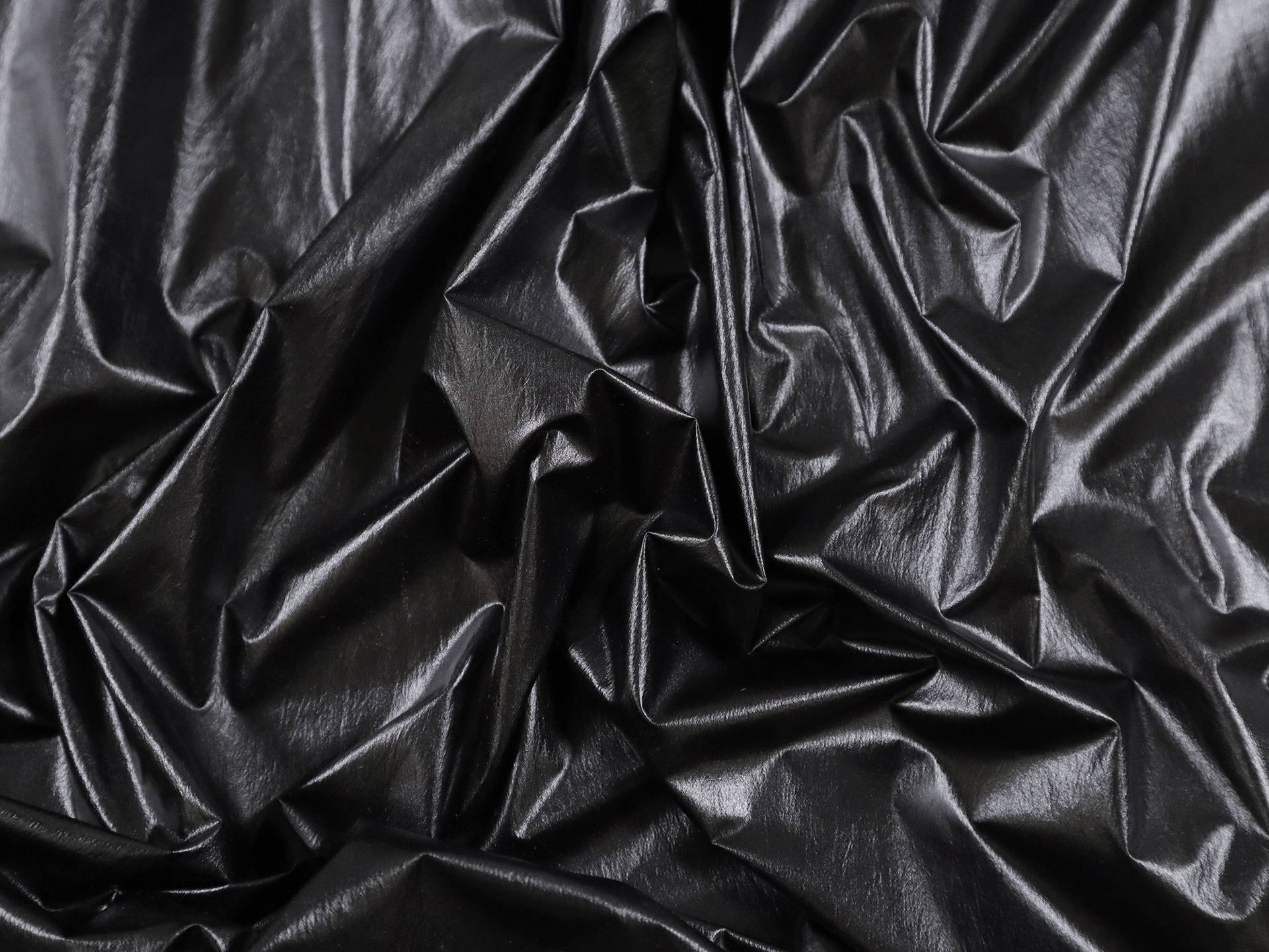 Italian Metallic Coated Habotai in Black