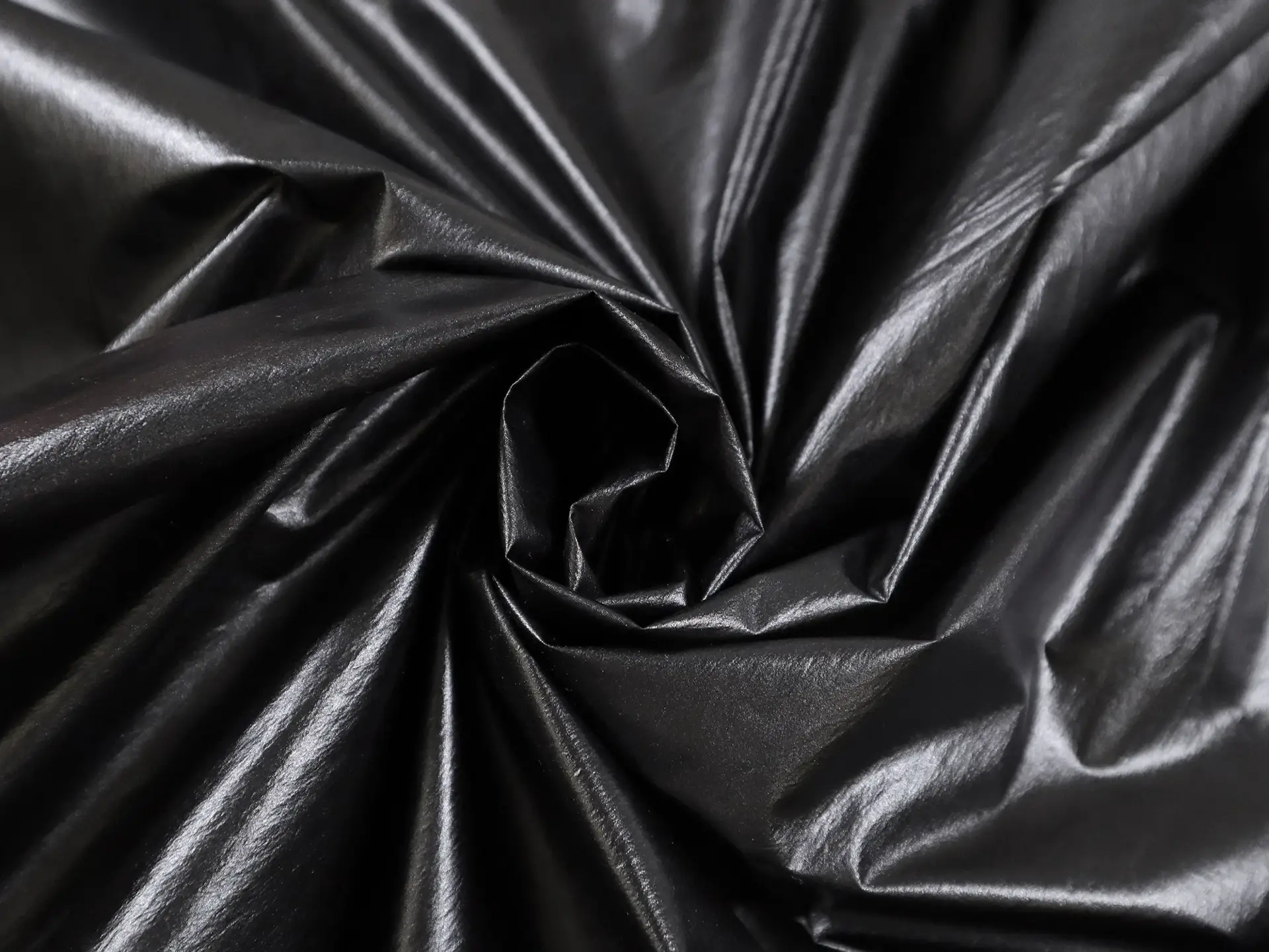 Italian Metallic Coated Habotai in Black