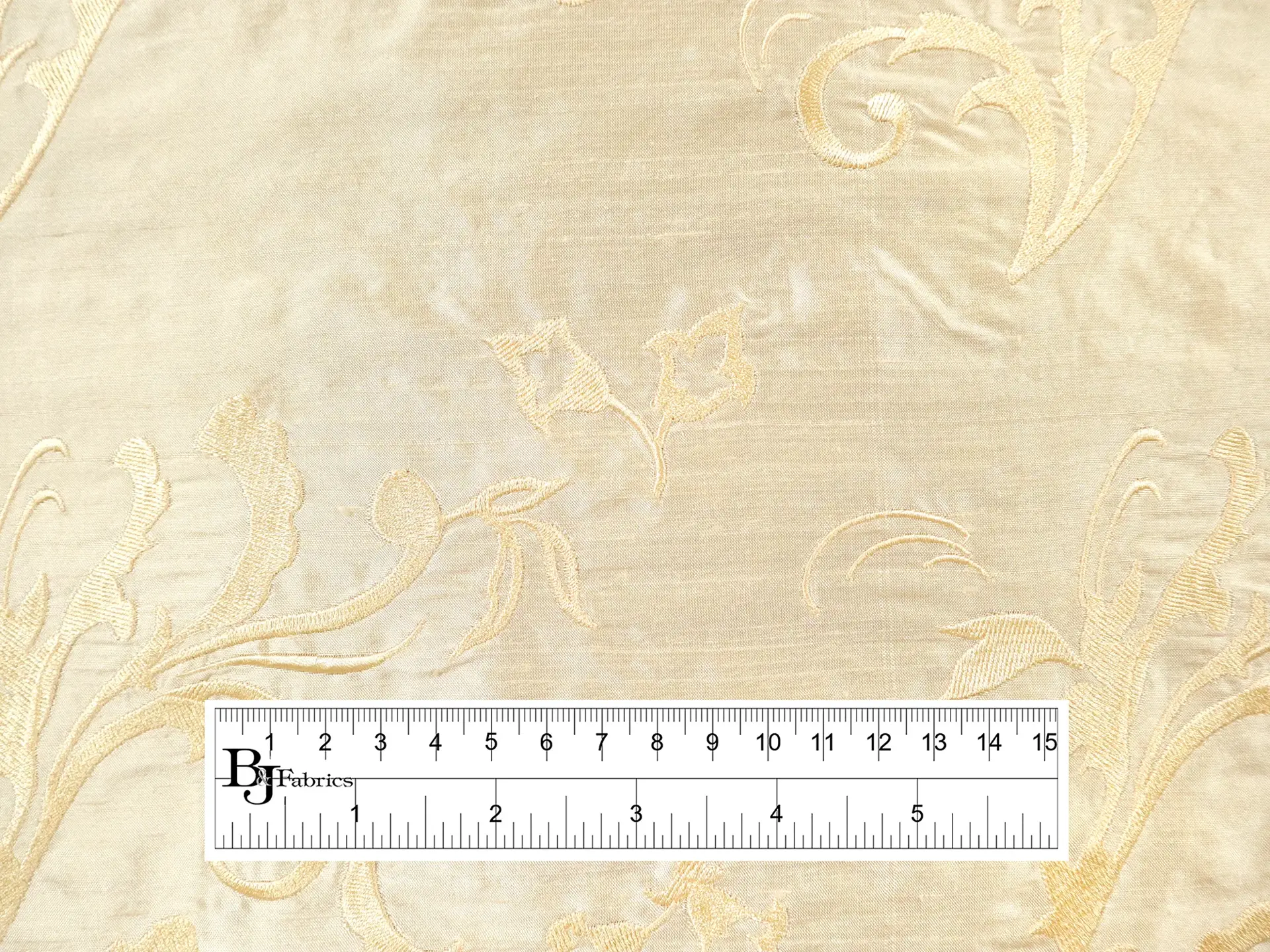 Silk Shantung with Embroidered Filigrees