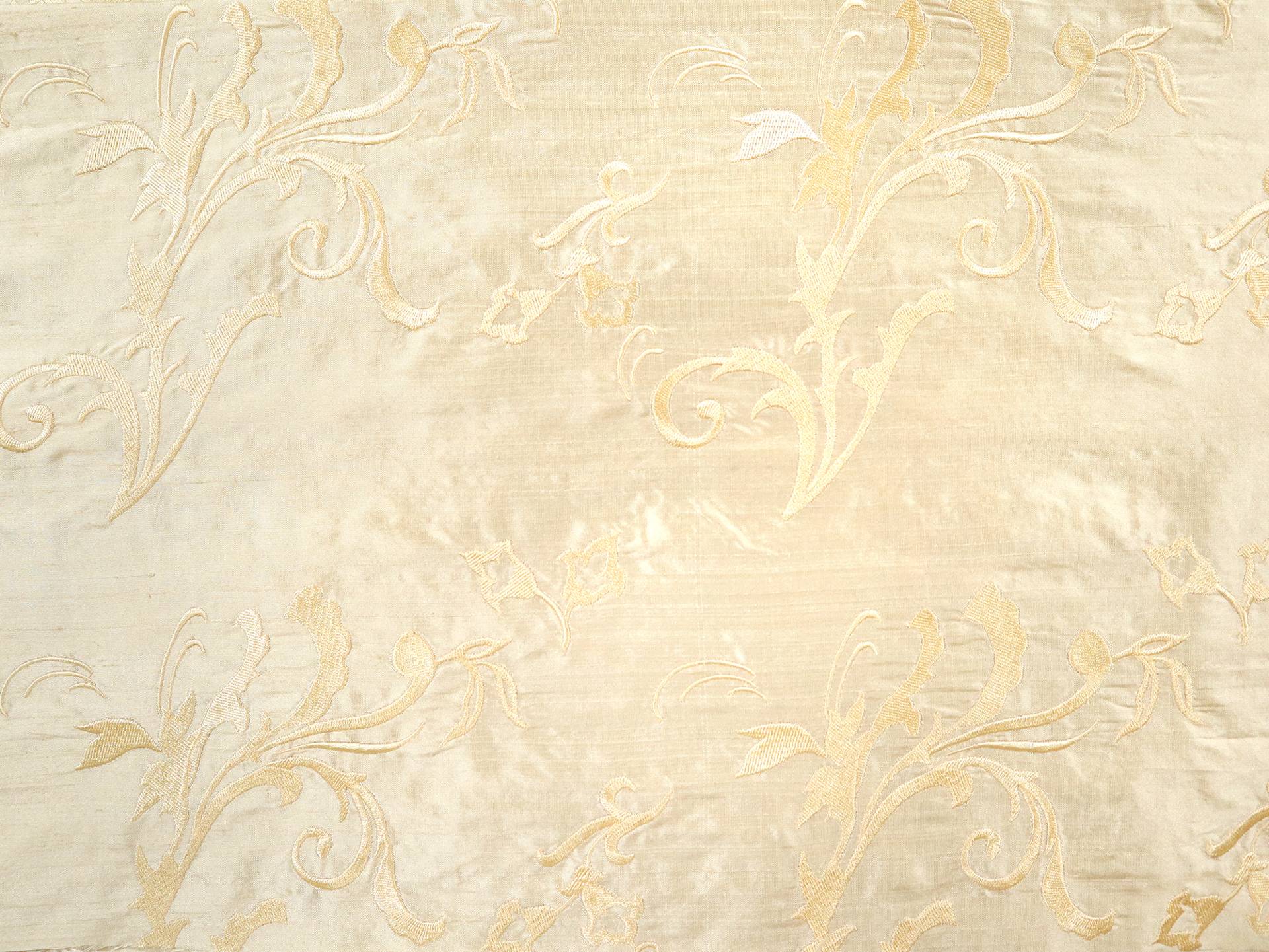 Silk Shantung with Embroidered Filigrees