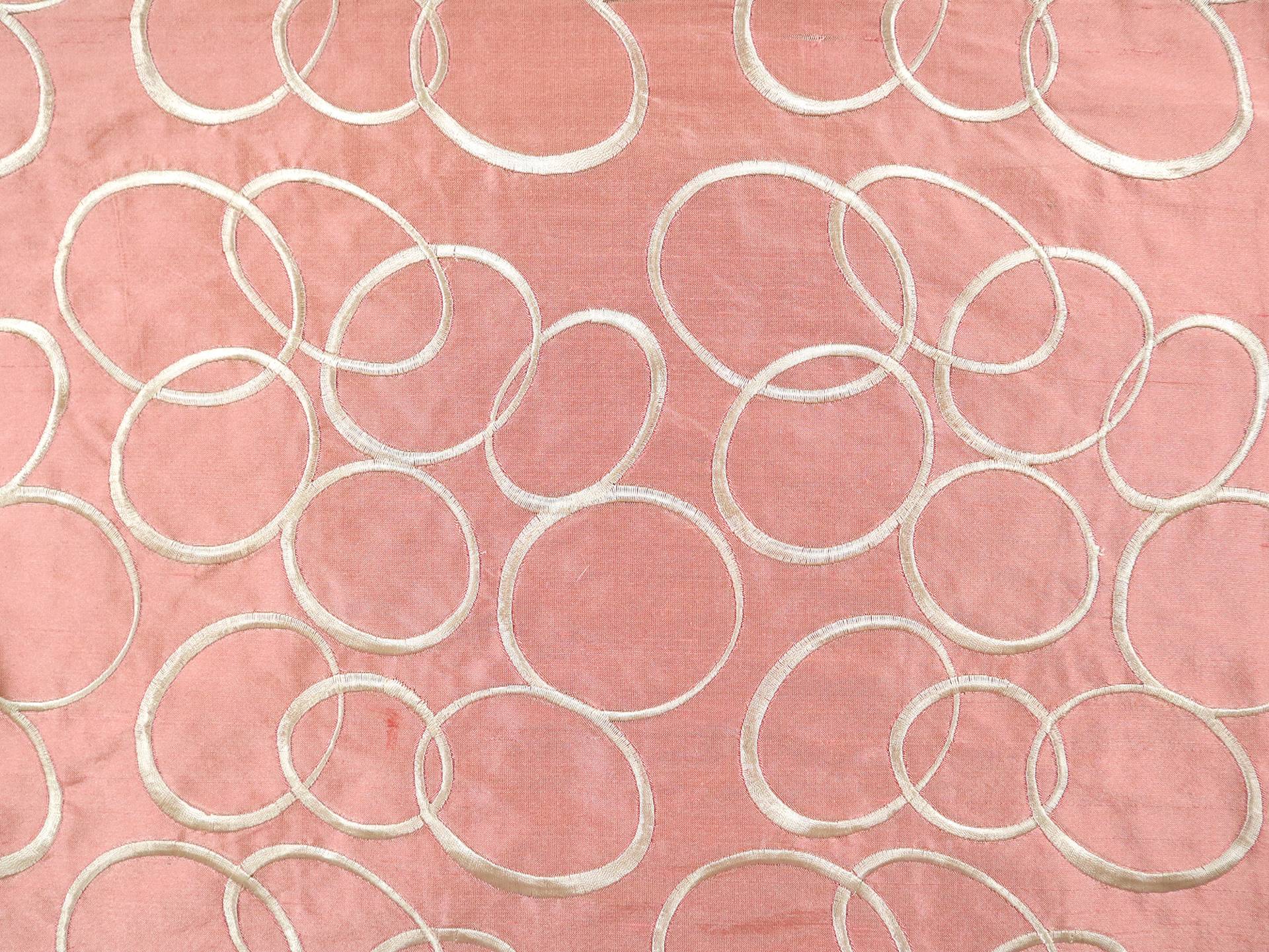 Silk Shantung with Embroidered Ovals in Mauve