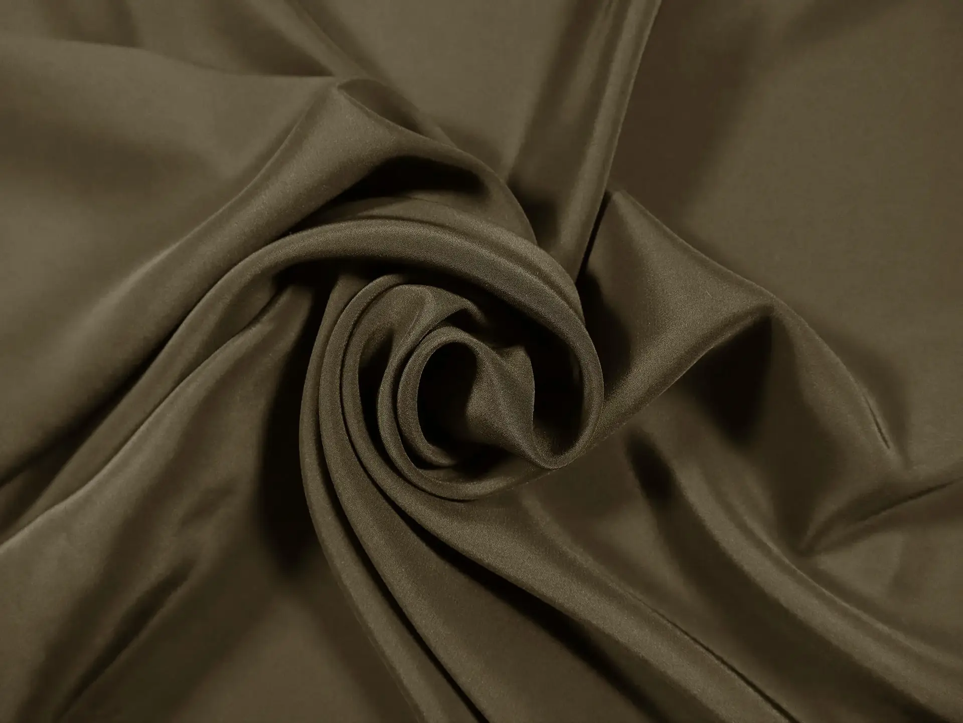 Silk Crepe de Chine in Deep Olive