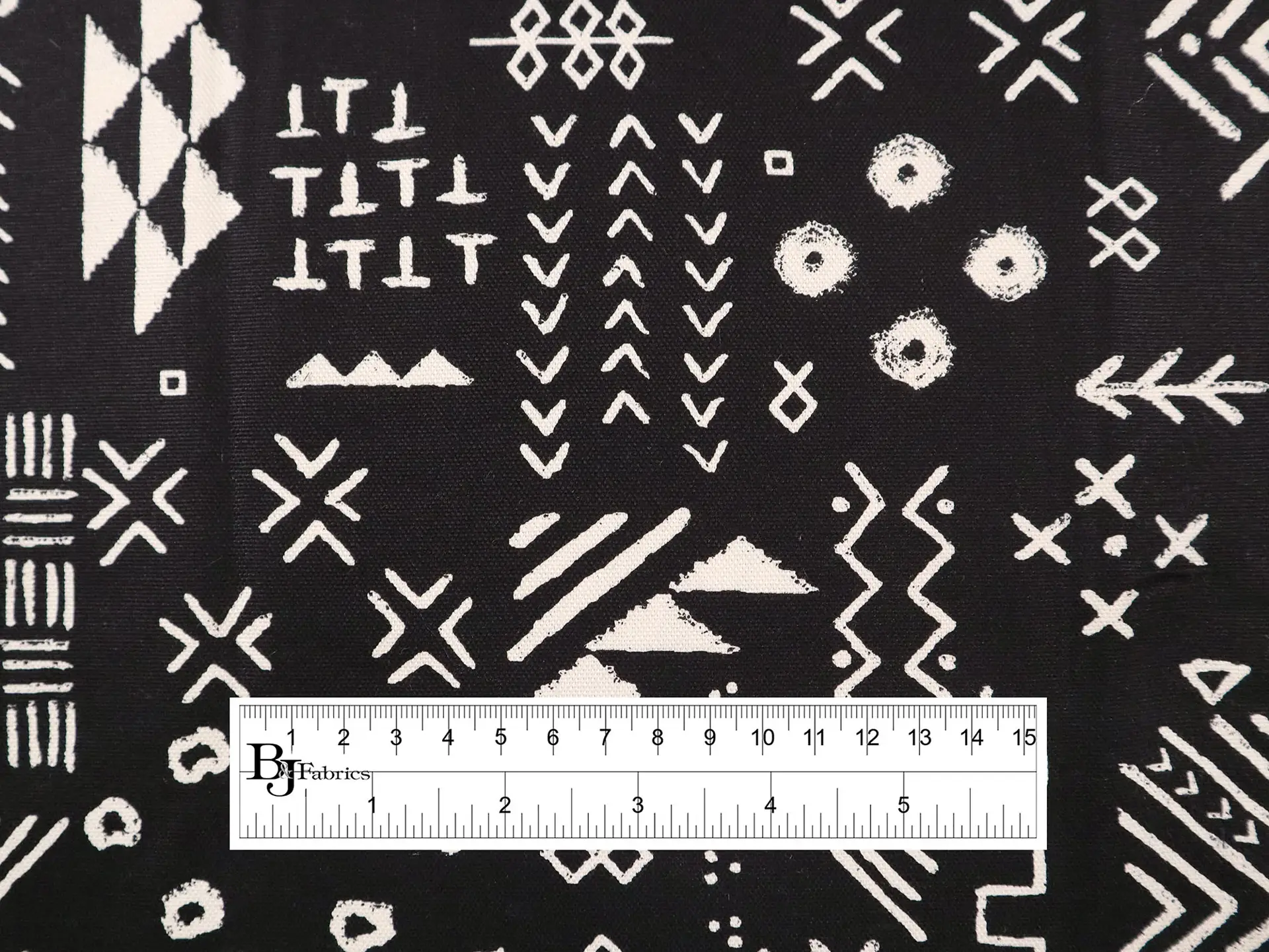 Cotton Canvas Print in Black & Ivory