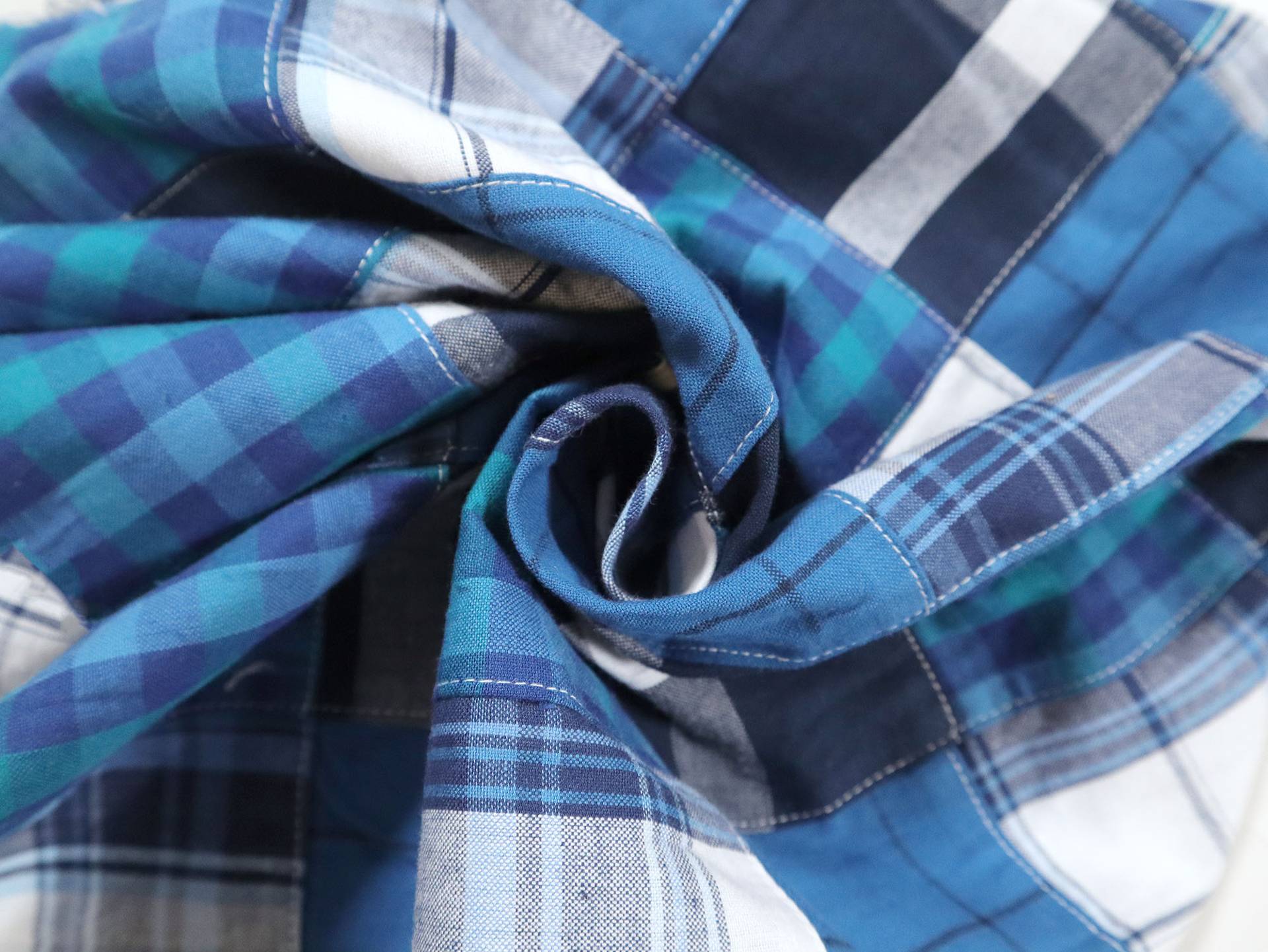 Cotton Patchwork Plaid in Ultramarine 