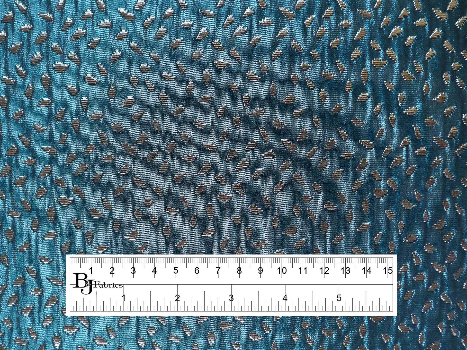 Metallic Paisley Brocade in Teal & Silver