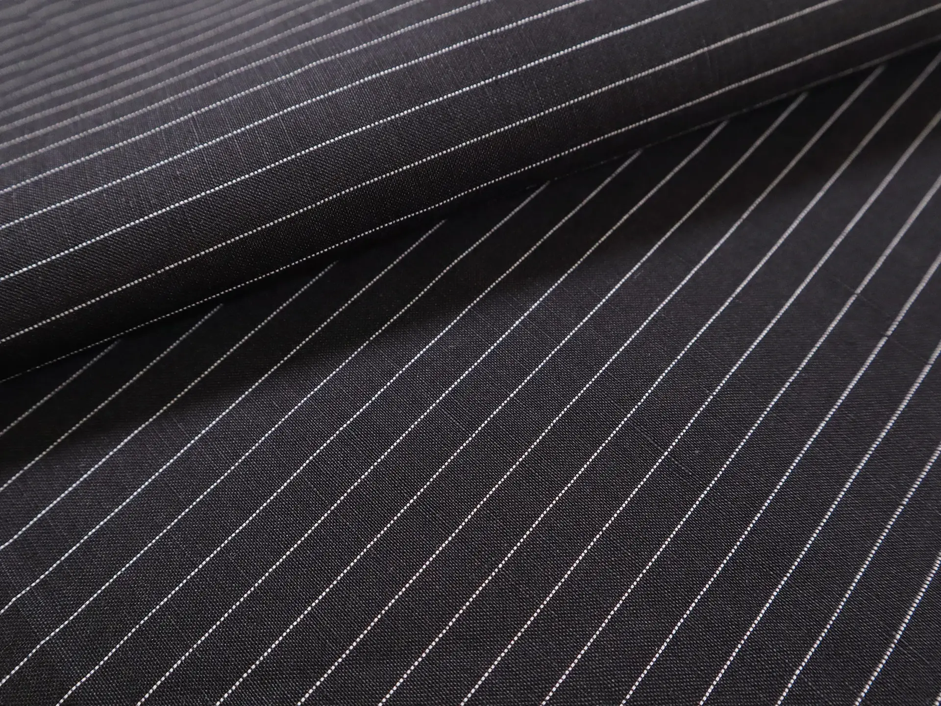 Striped Silk Douppioni in Black & White 