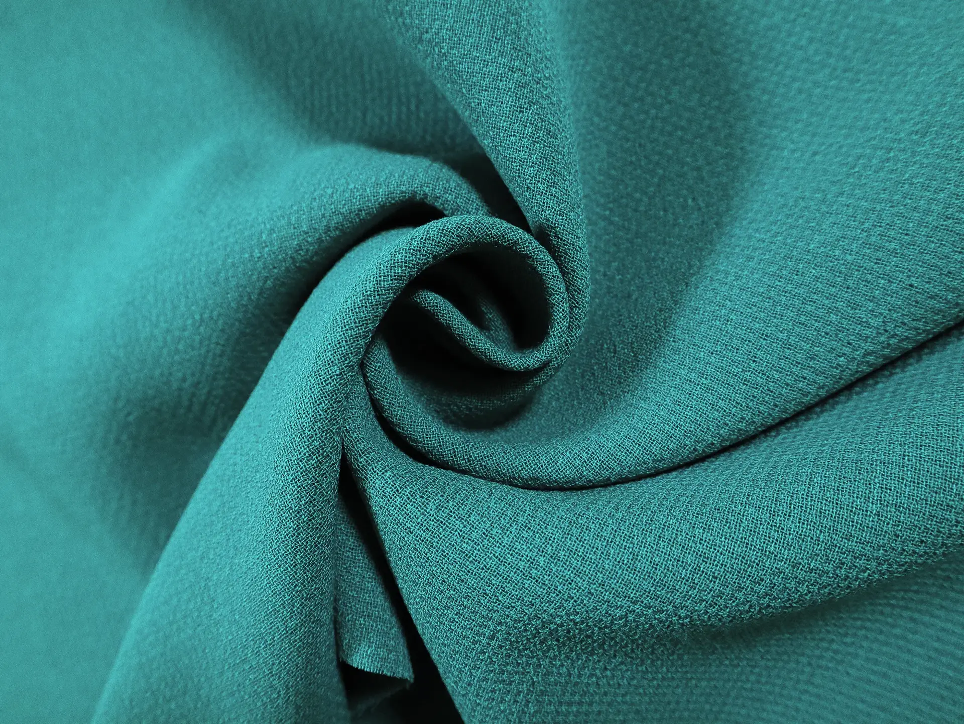 Wool Double Crepe in Green Teal