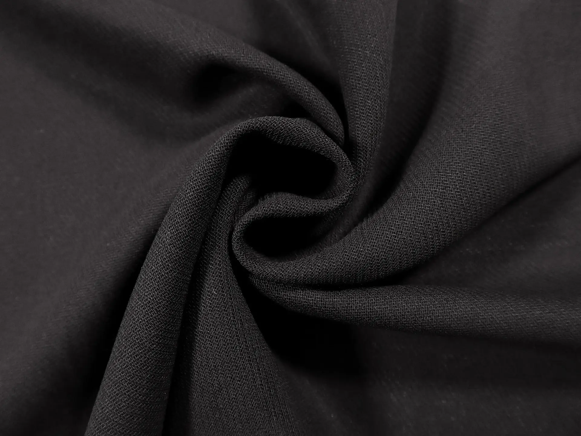 Wool Tricotine Gauze in Black