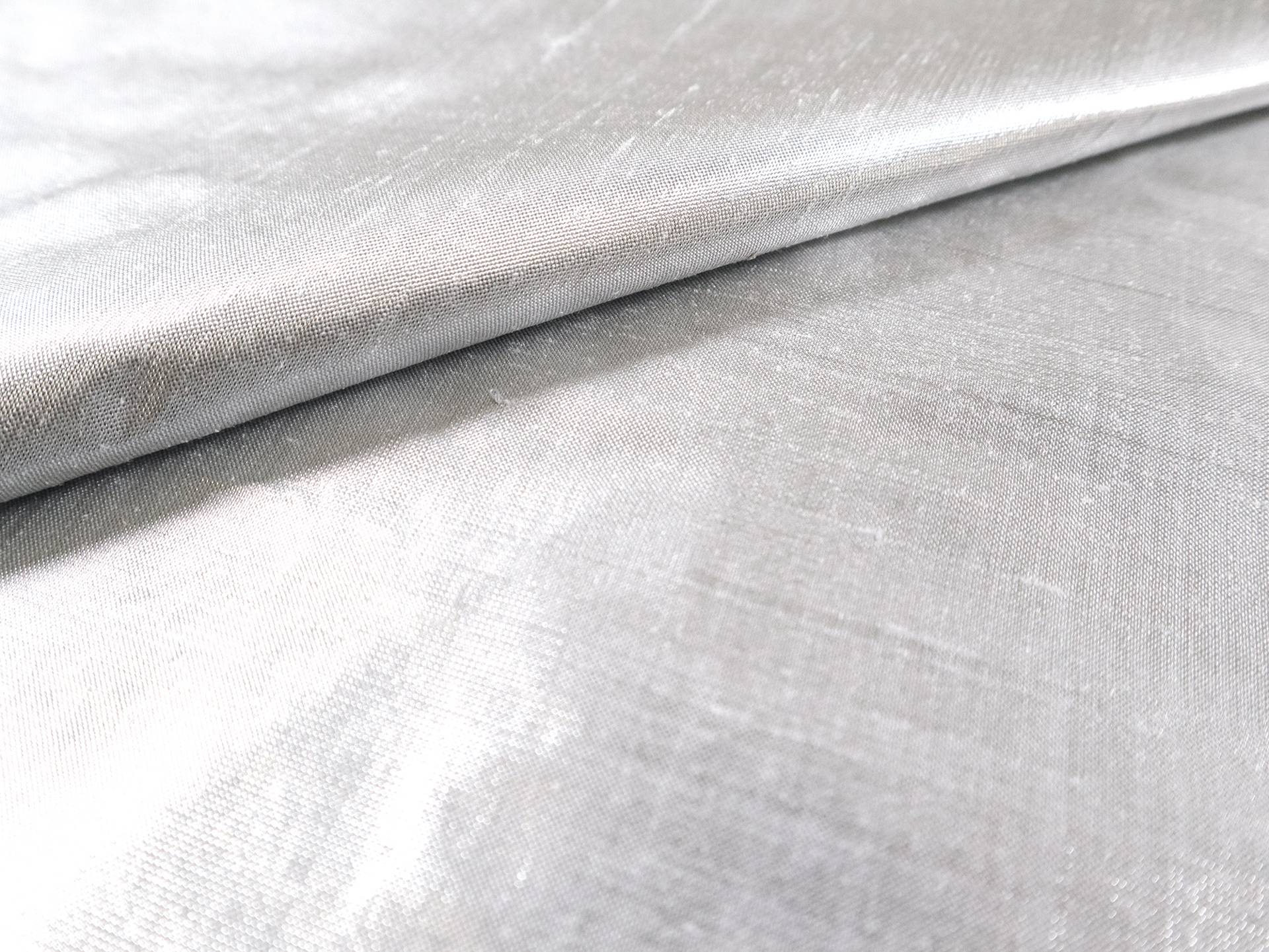 Metallic Silk Shantung in Silver