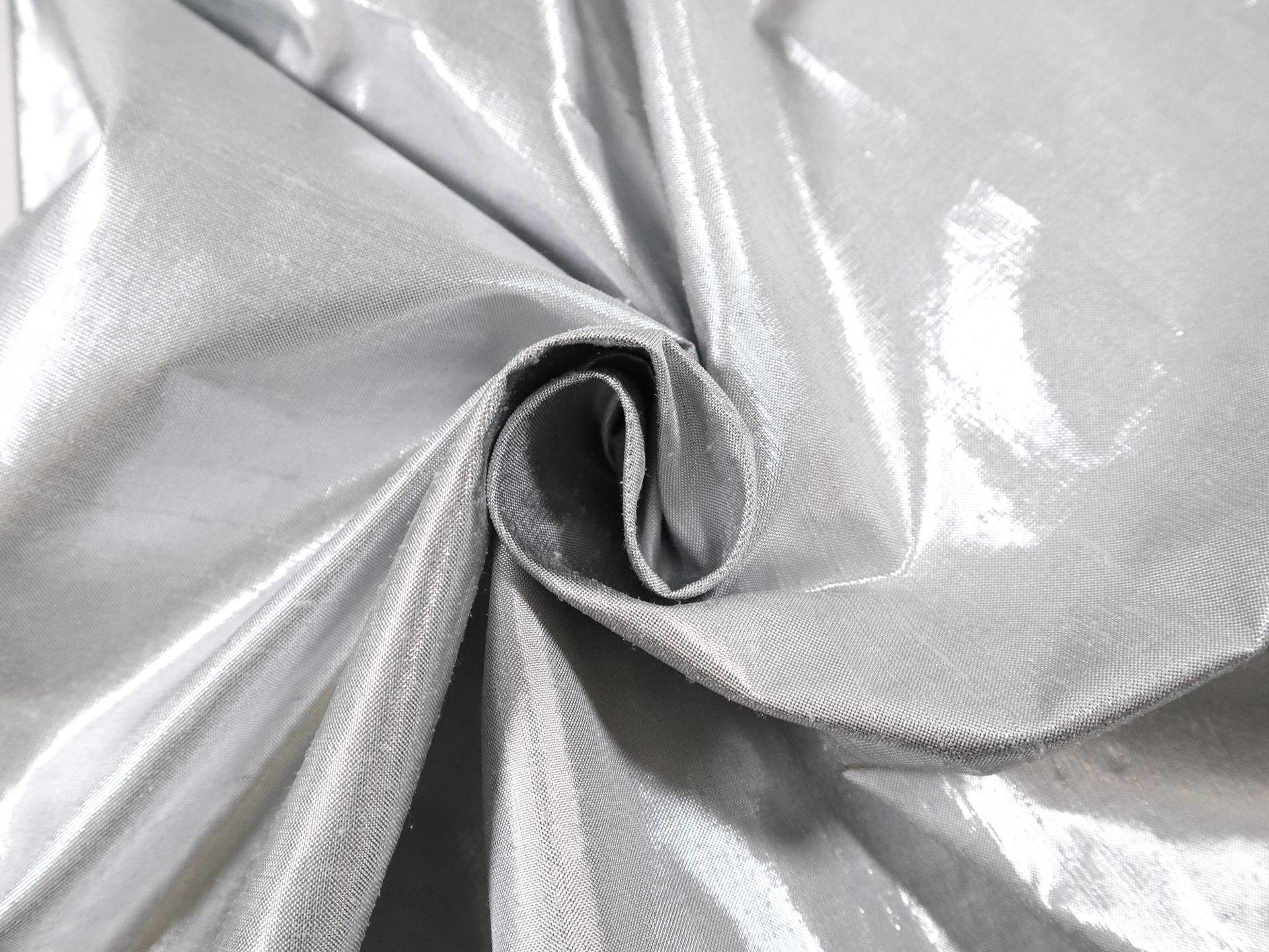 Metallic Silk Shantung in Silver
