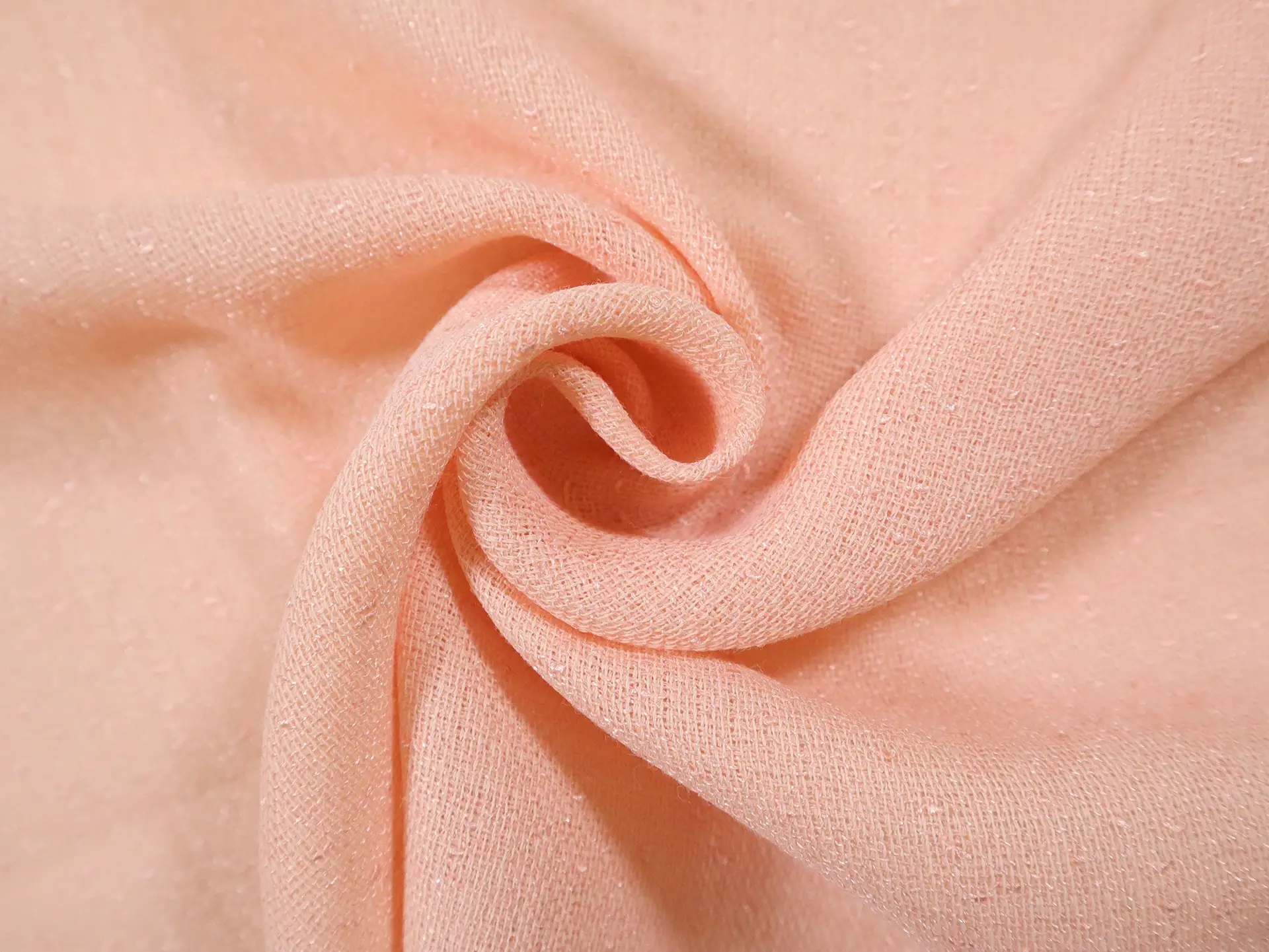 Metallic Wool Gauze in Peach Parfait