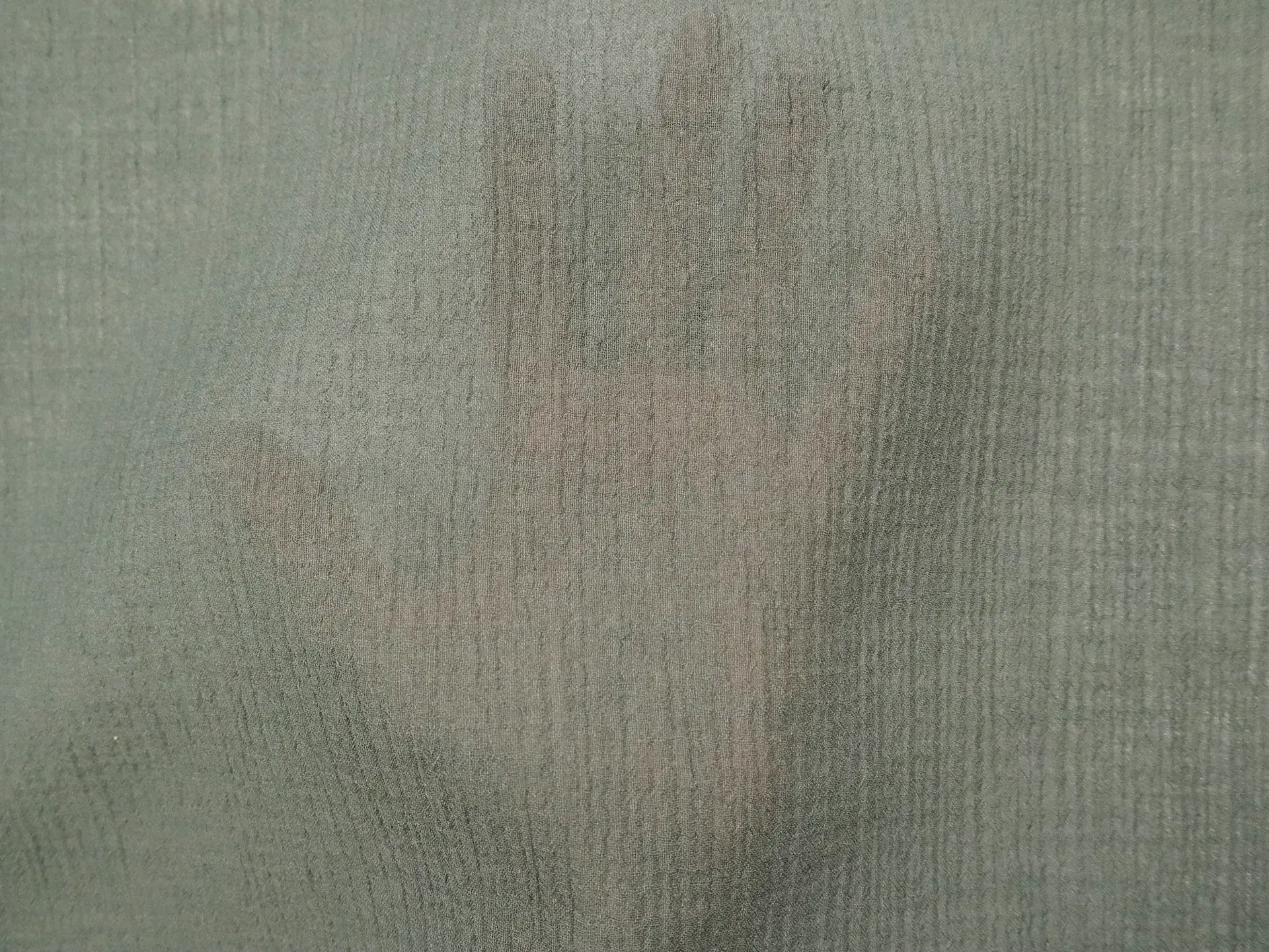 Crinkled Wool Gauze in Olive Green