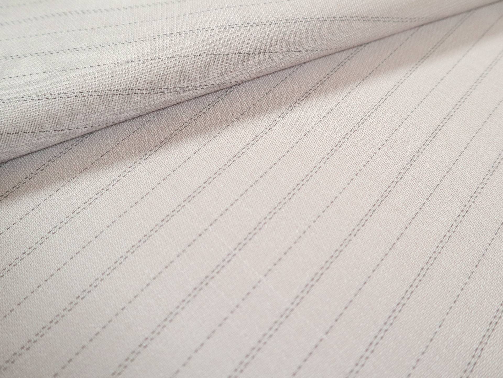 Striped Wool Tricotine in Bone