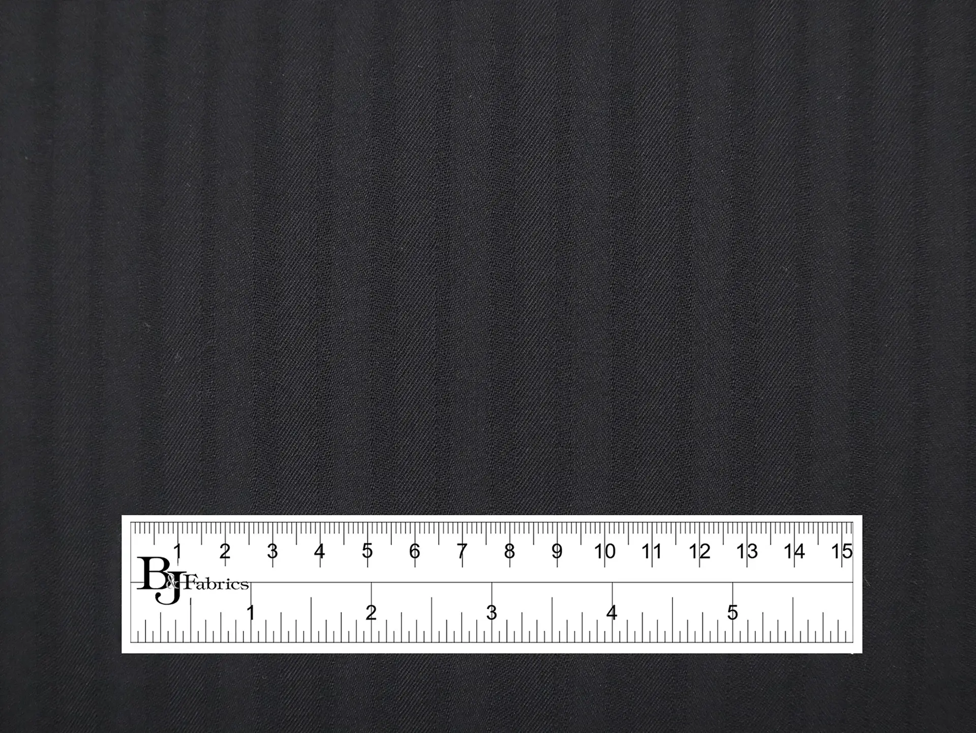 Wool Tricotine with Woven Stripe in Black