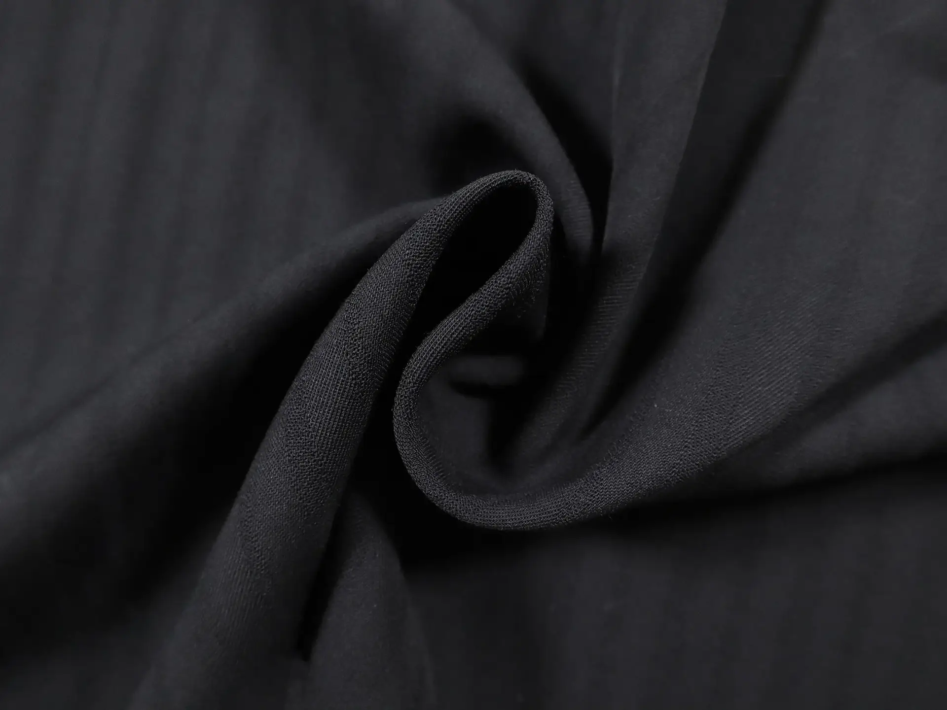 Wool Tricotine with Woven Stripe in Black
