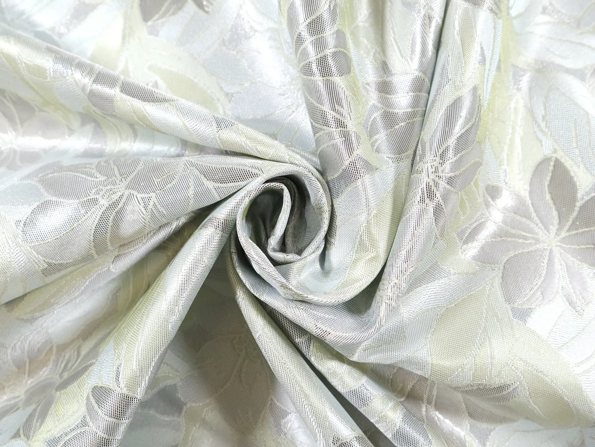 Metallic Floral Brocade in Mint