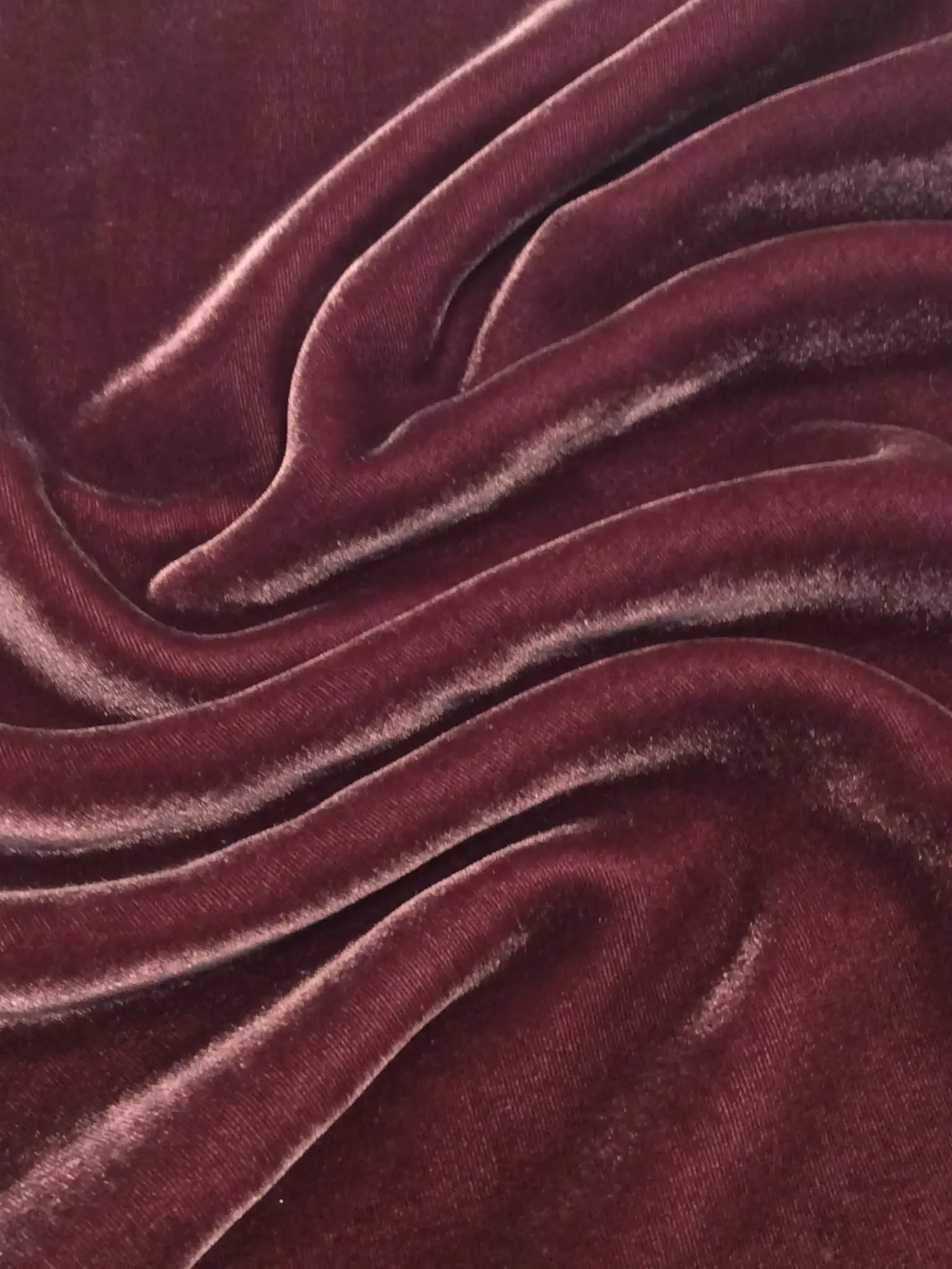 Silk Rayon velvet in Italian Plum