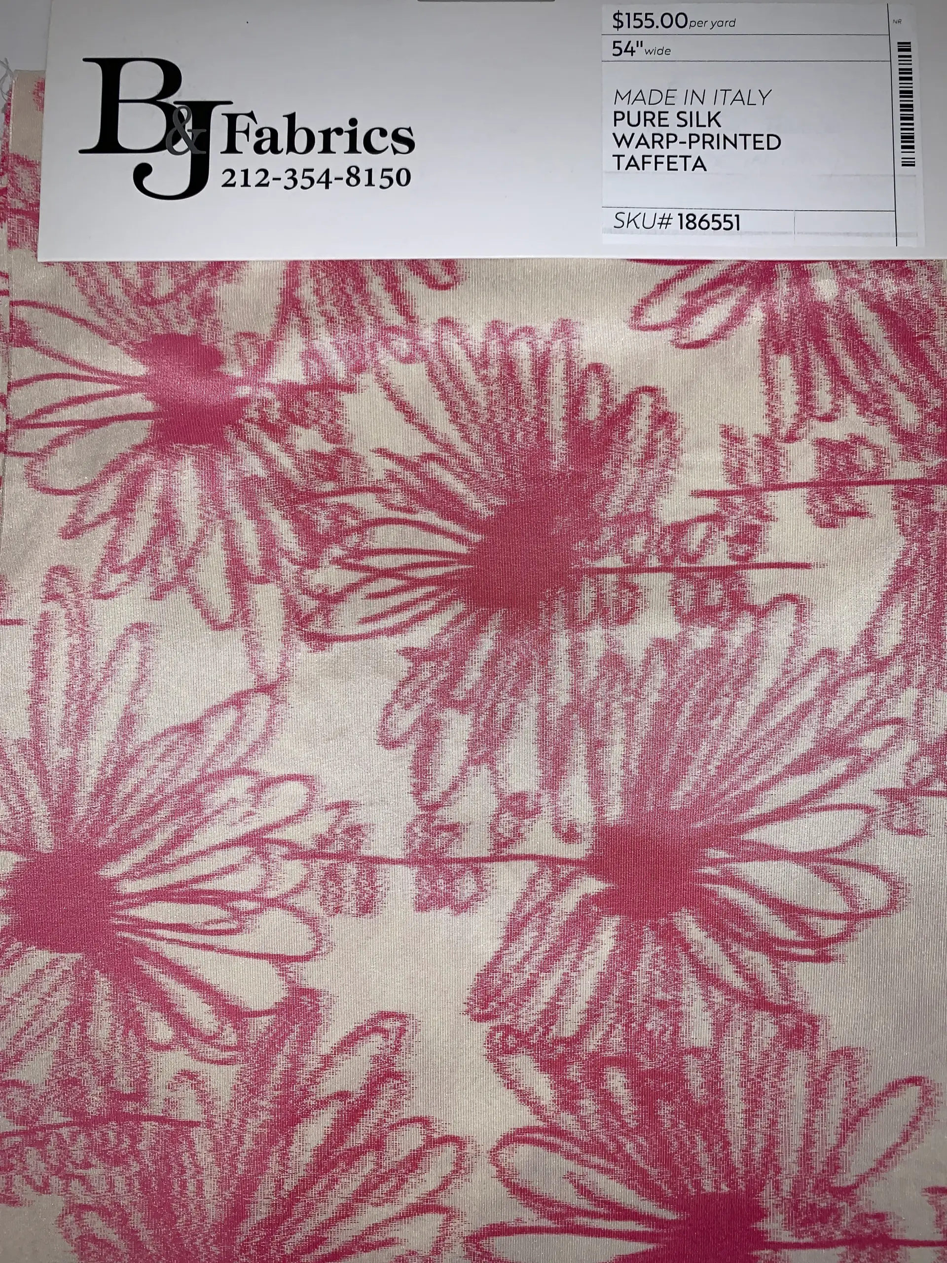 MADE IN ITALY PURE SILK WARP-PRINTED TAFFETA