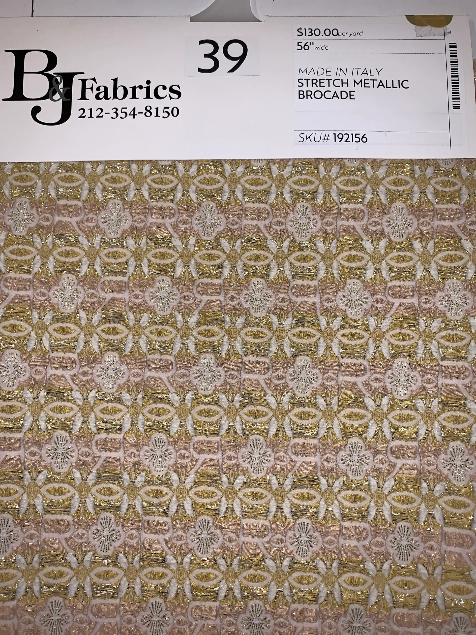 MADE IN ITALY STRETCH METALLIC BROCADE