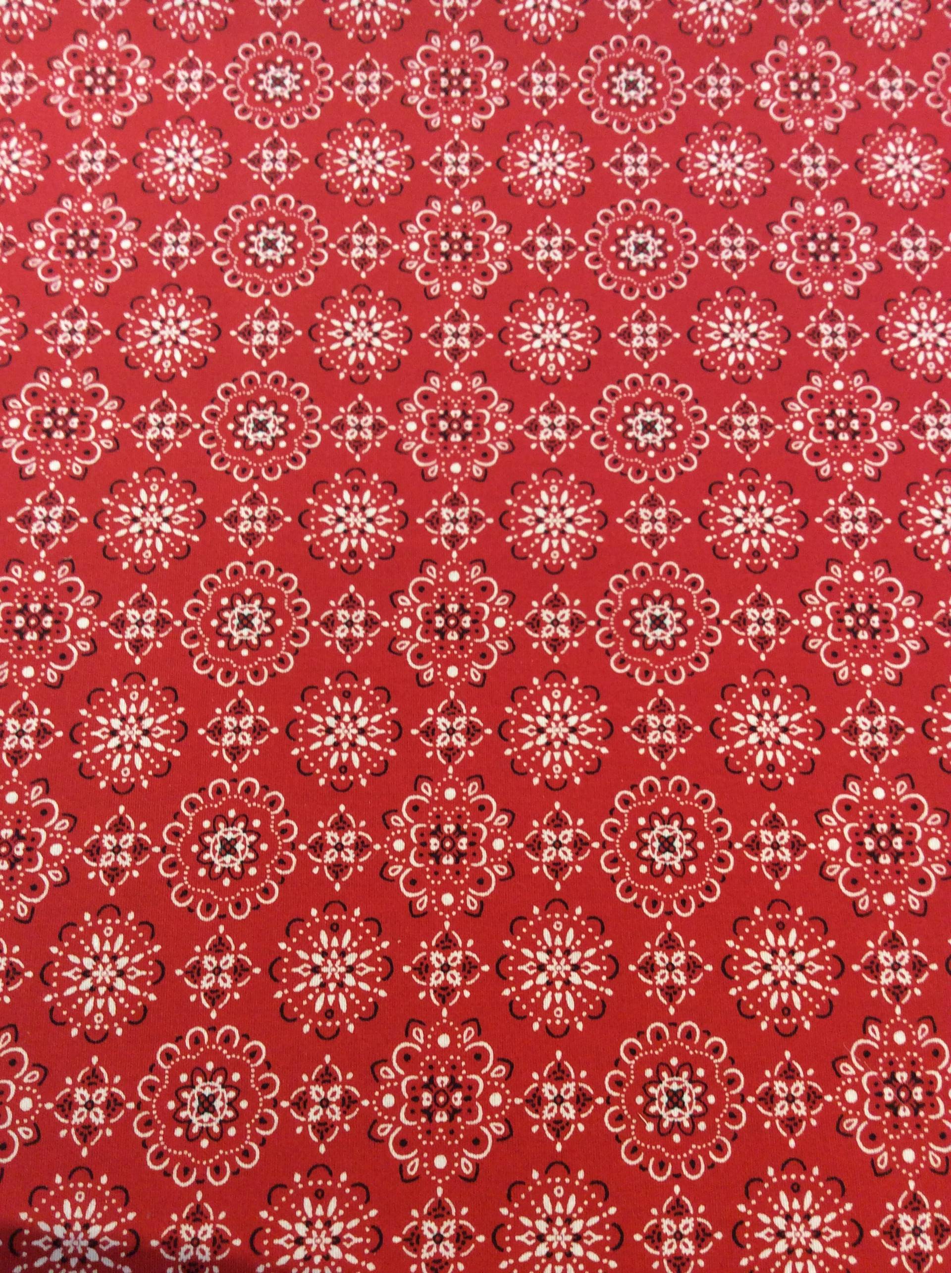 Japanese Cotton Broadcloth Red Bandana Print