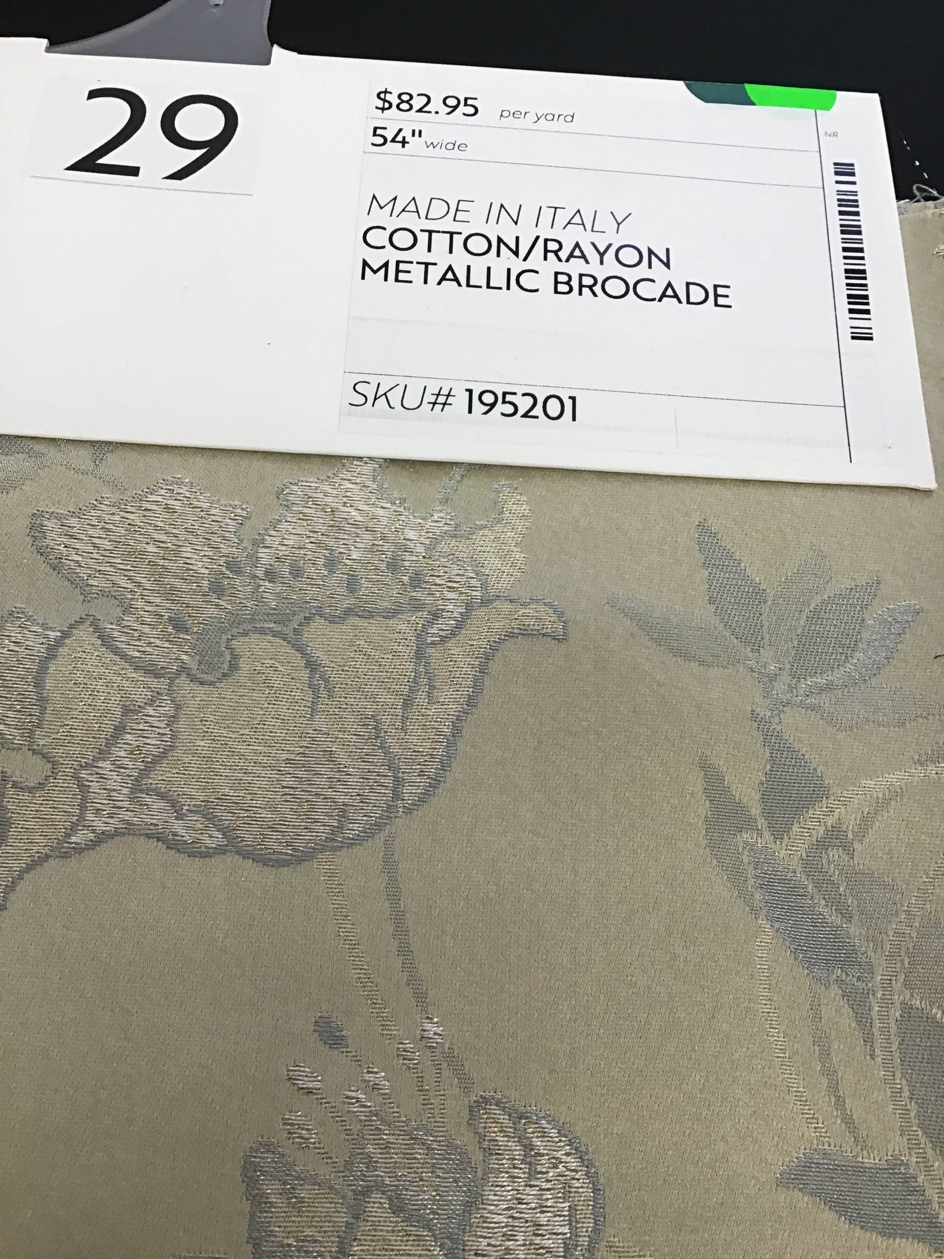 MADE IN ITALY COTTON/RAYON METALLIC BROCADE