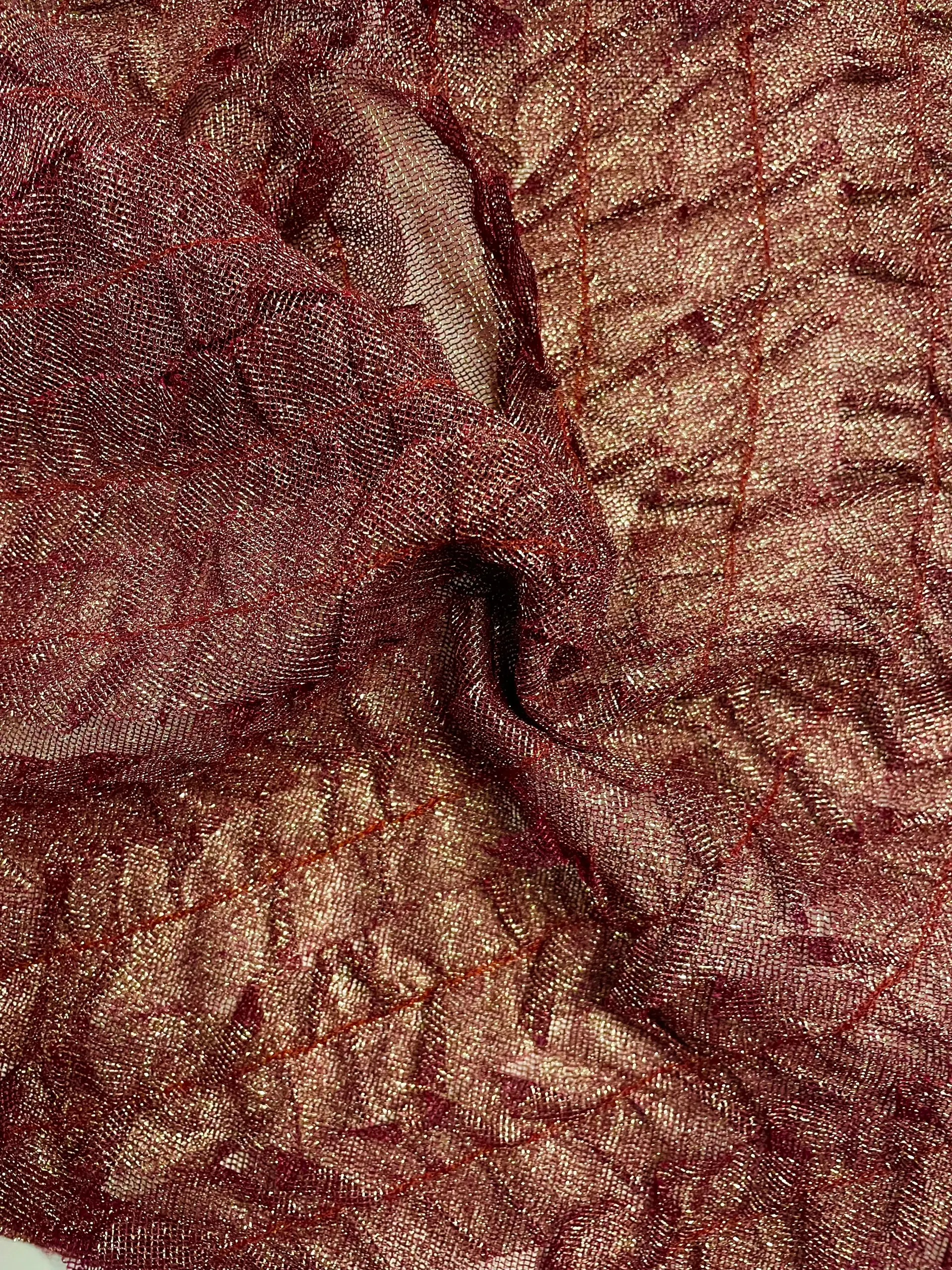 Ruffled Metallic Nylon Tulle