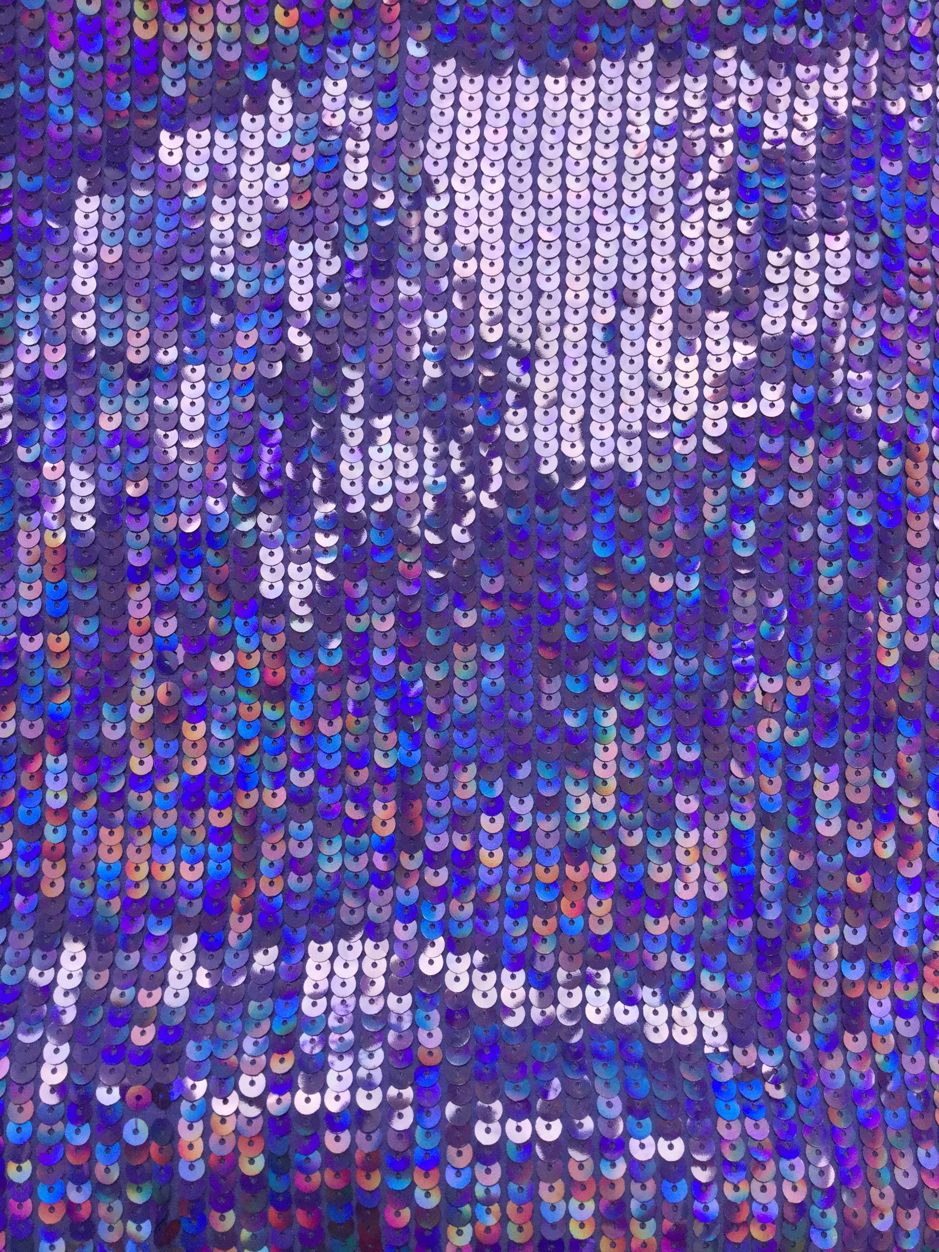Hologram Sequins on Polyester Chiffon in Purple