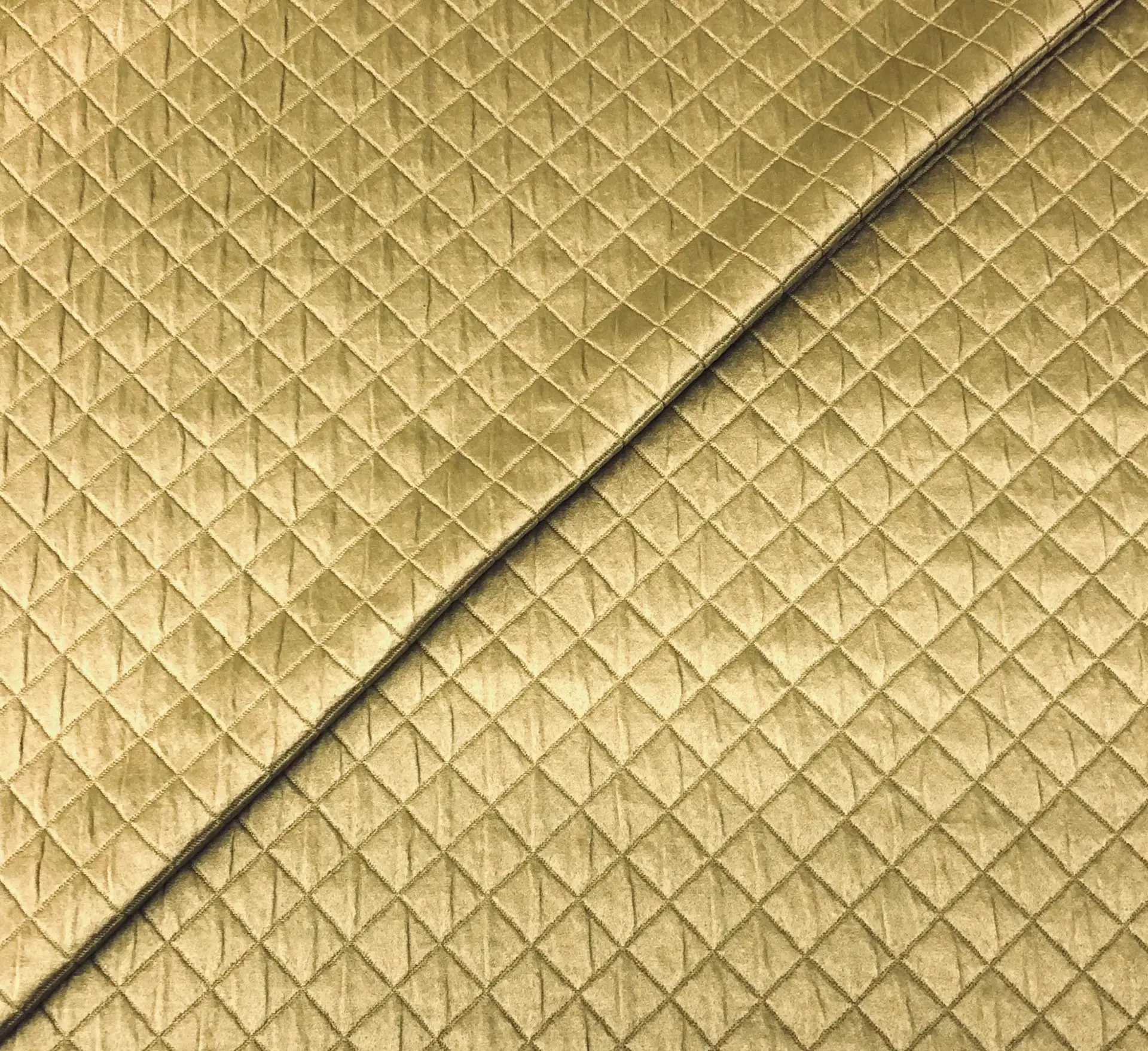 Diamond Quilted Woven Polyester in Golden