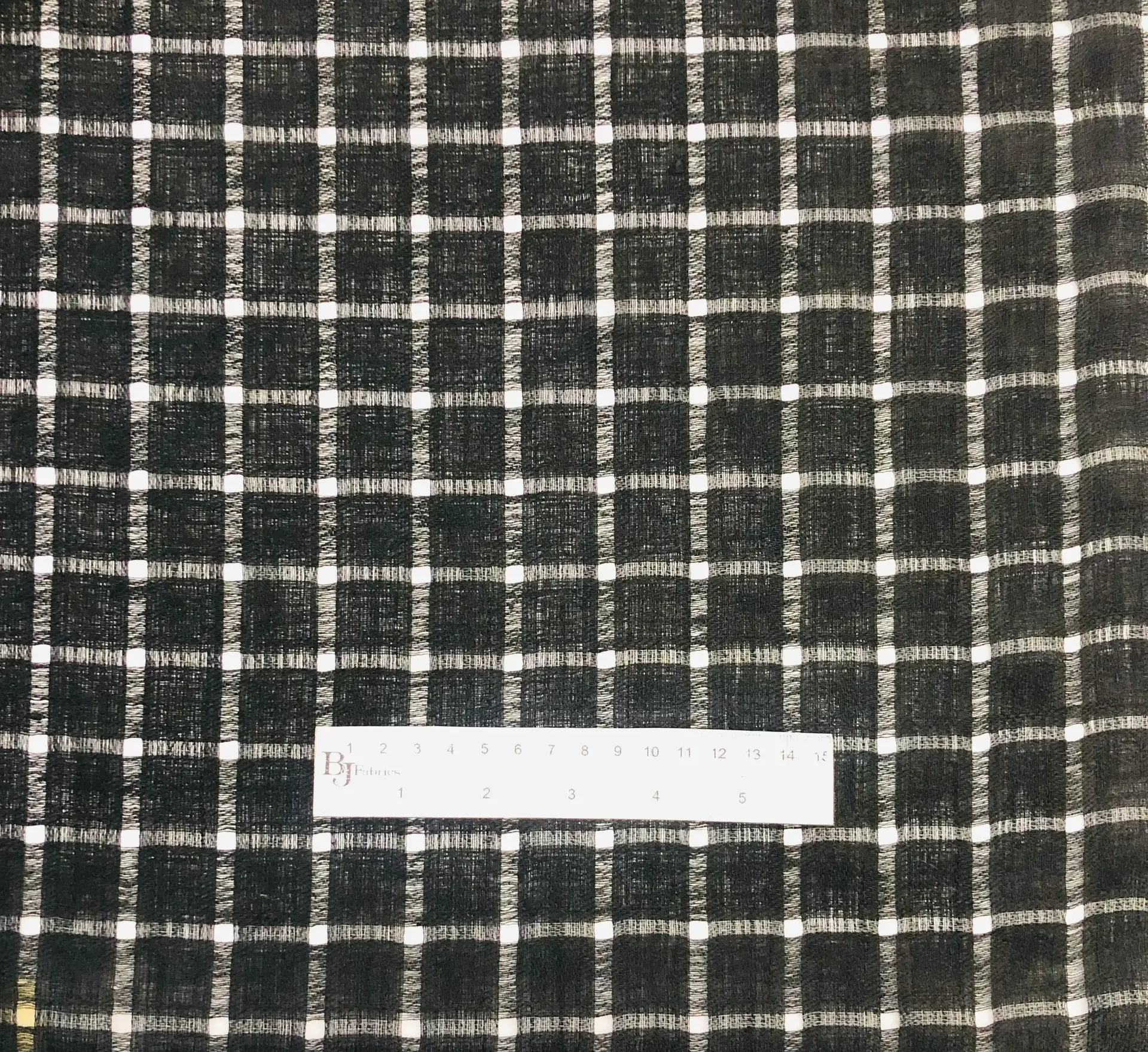 Linen & Nylon Plaid Mesh in Black