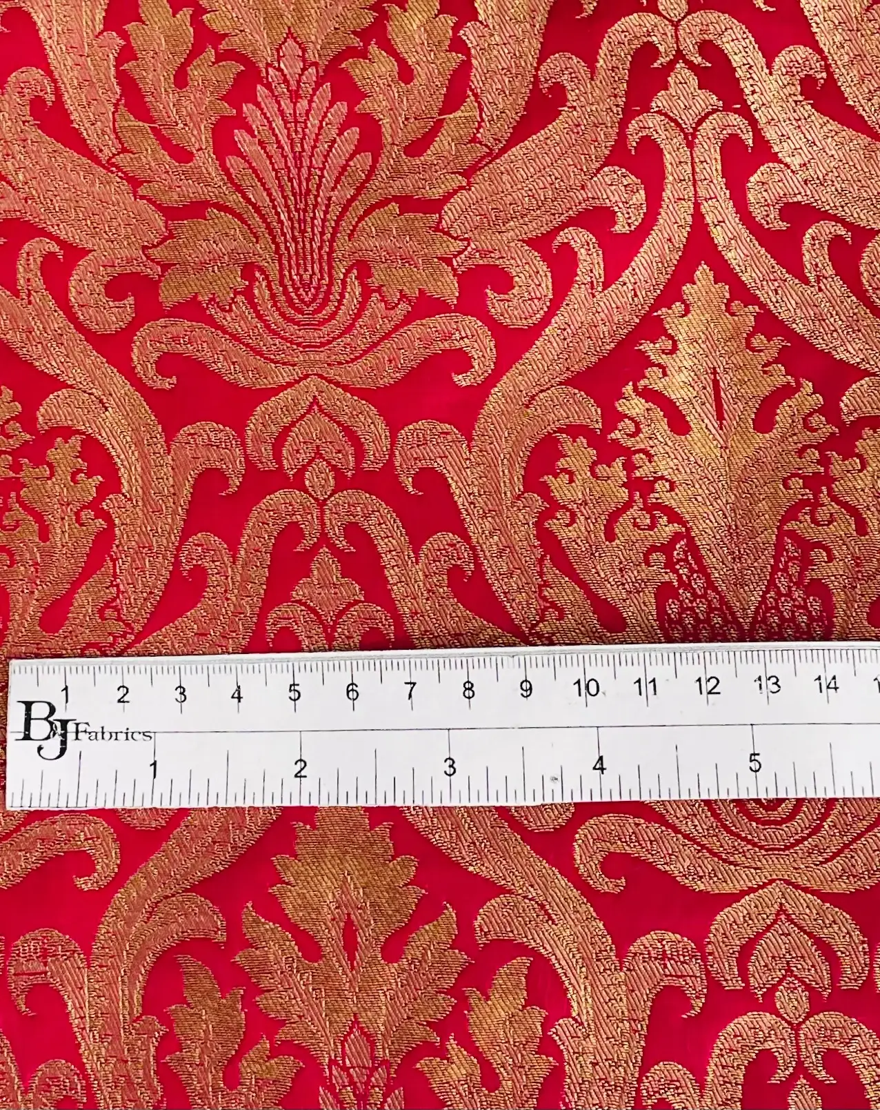 Metallic Brocade in Fuchsia and Gold Baroque Design
