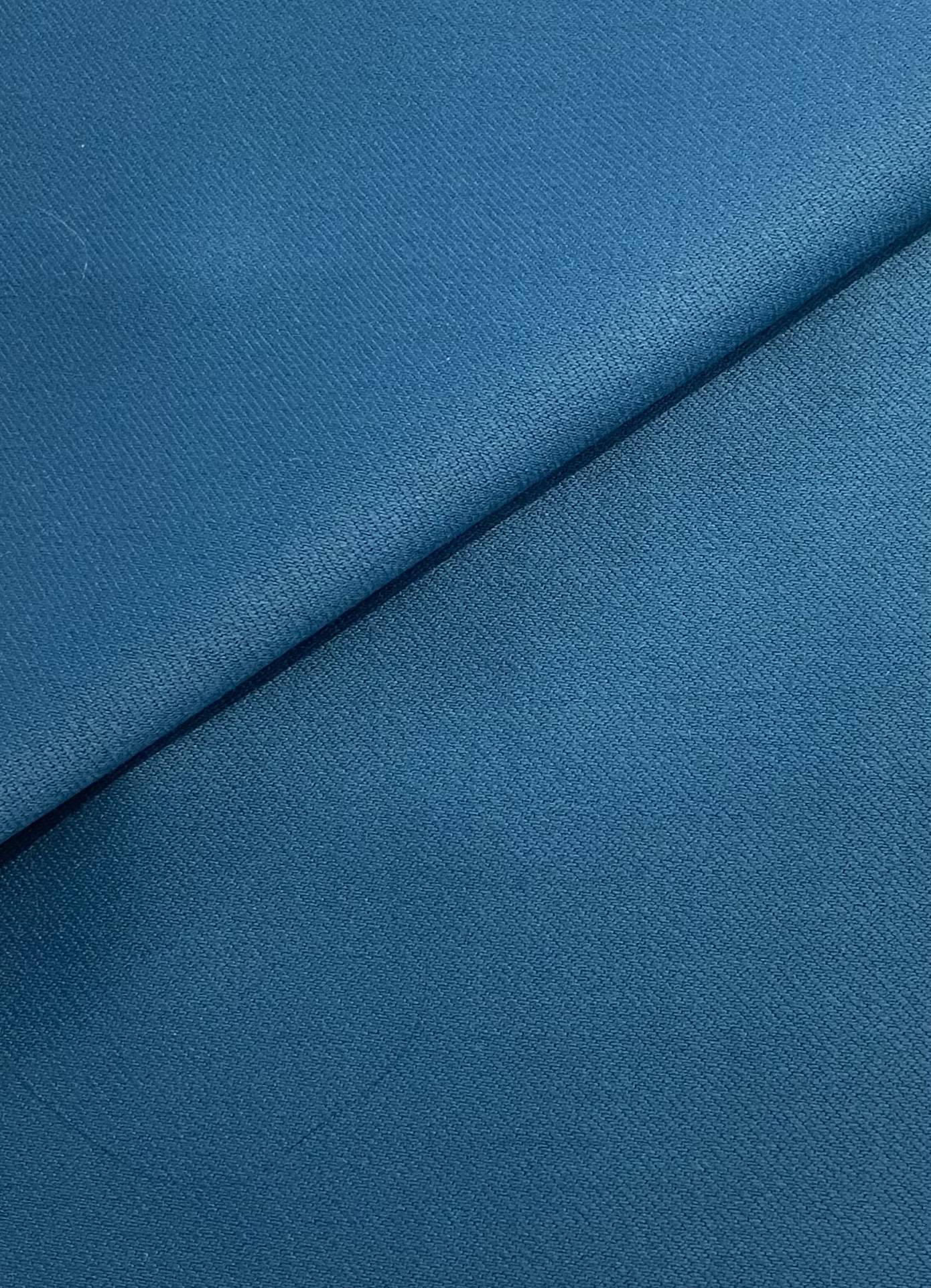 Italian Wool Satin Faille in Verde Petrolio 