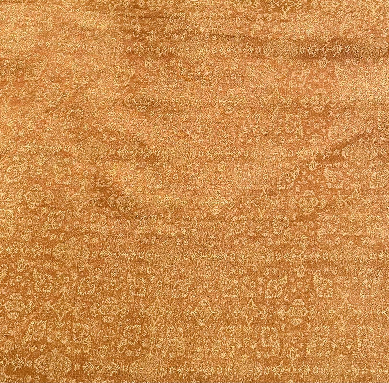 Silk Metallic Brocade in Burnt Orange/Gold
