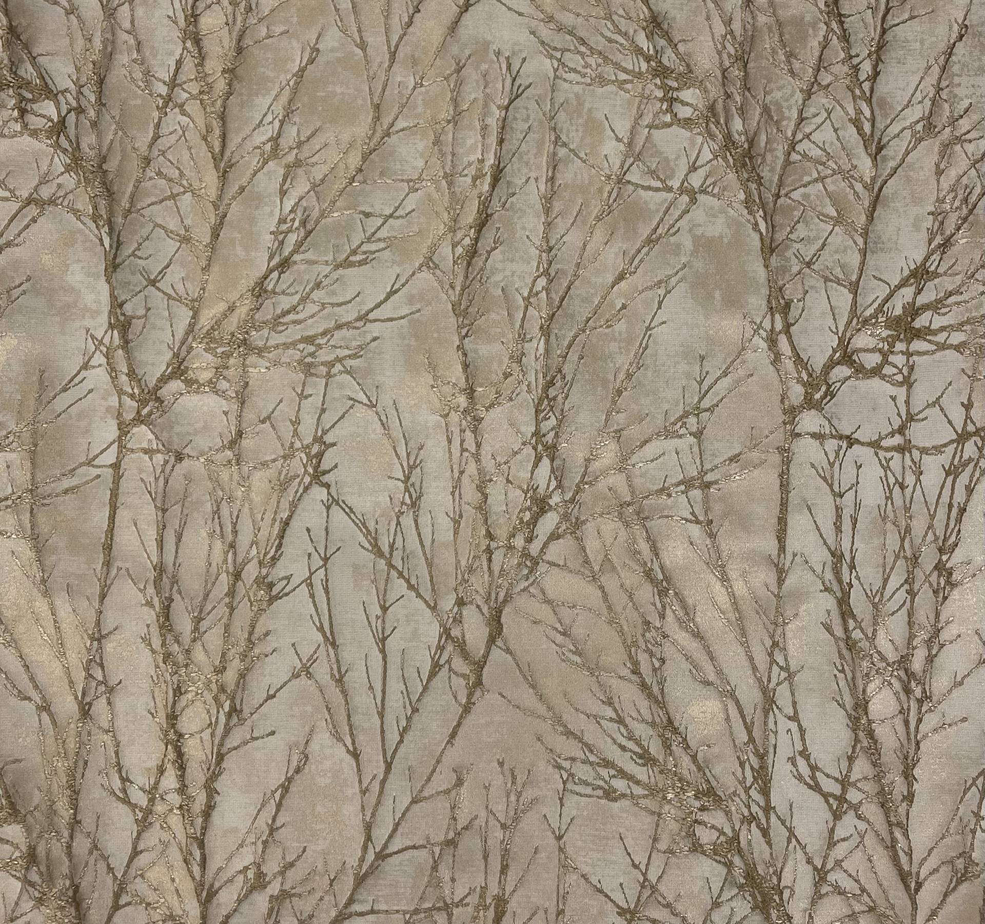 Metallic Branch Brocade in Light Gold