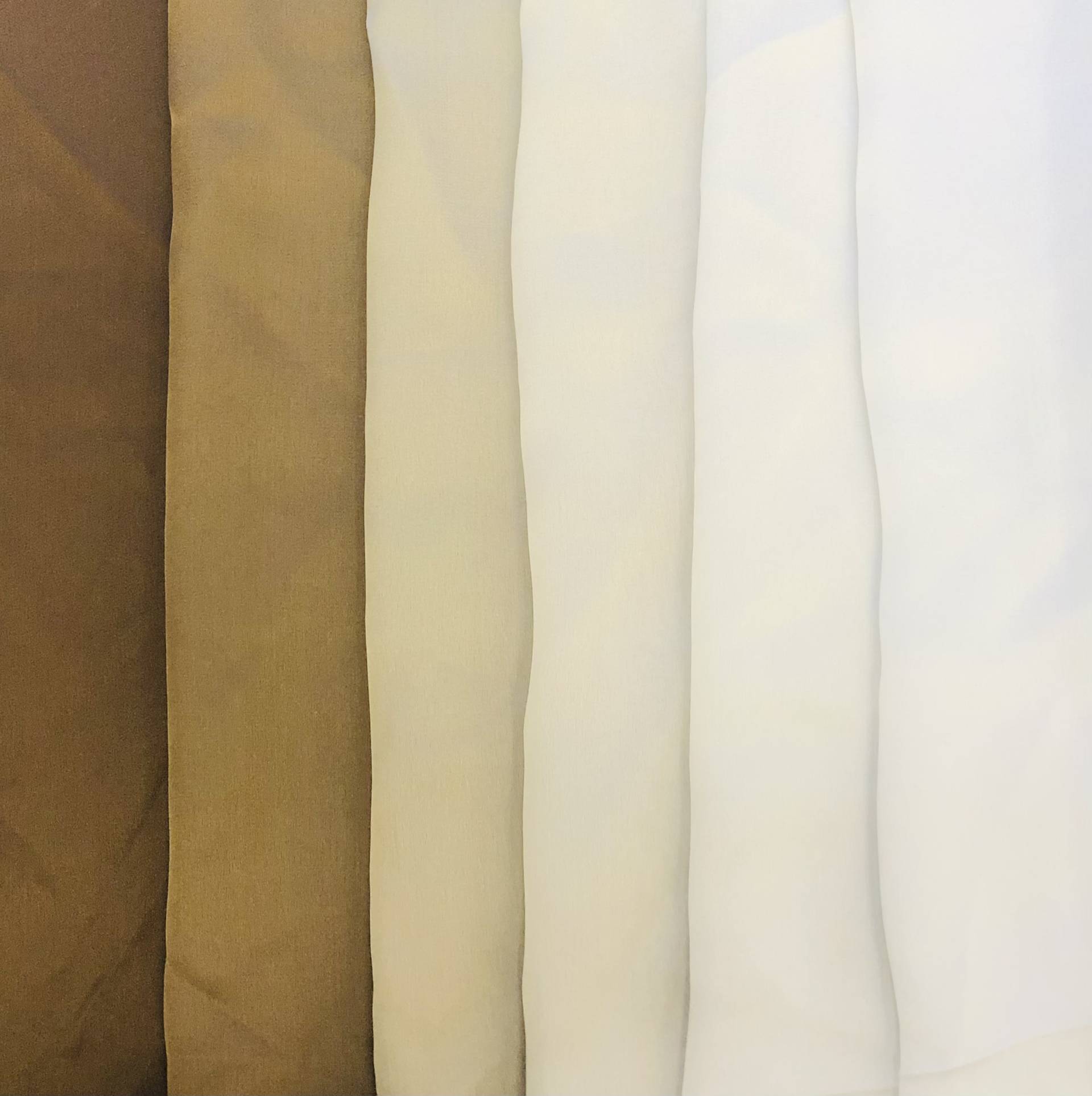 Ombré Silk Satin Chiffon in Brown & Ivory