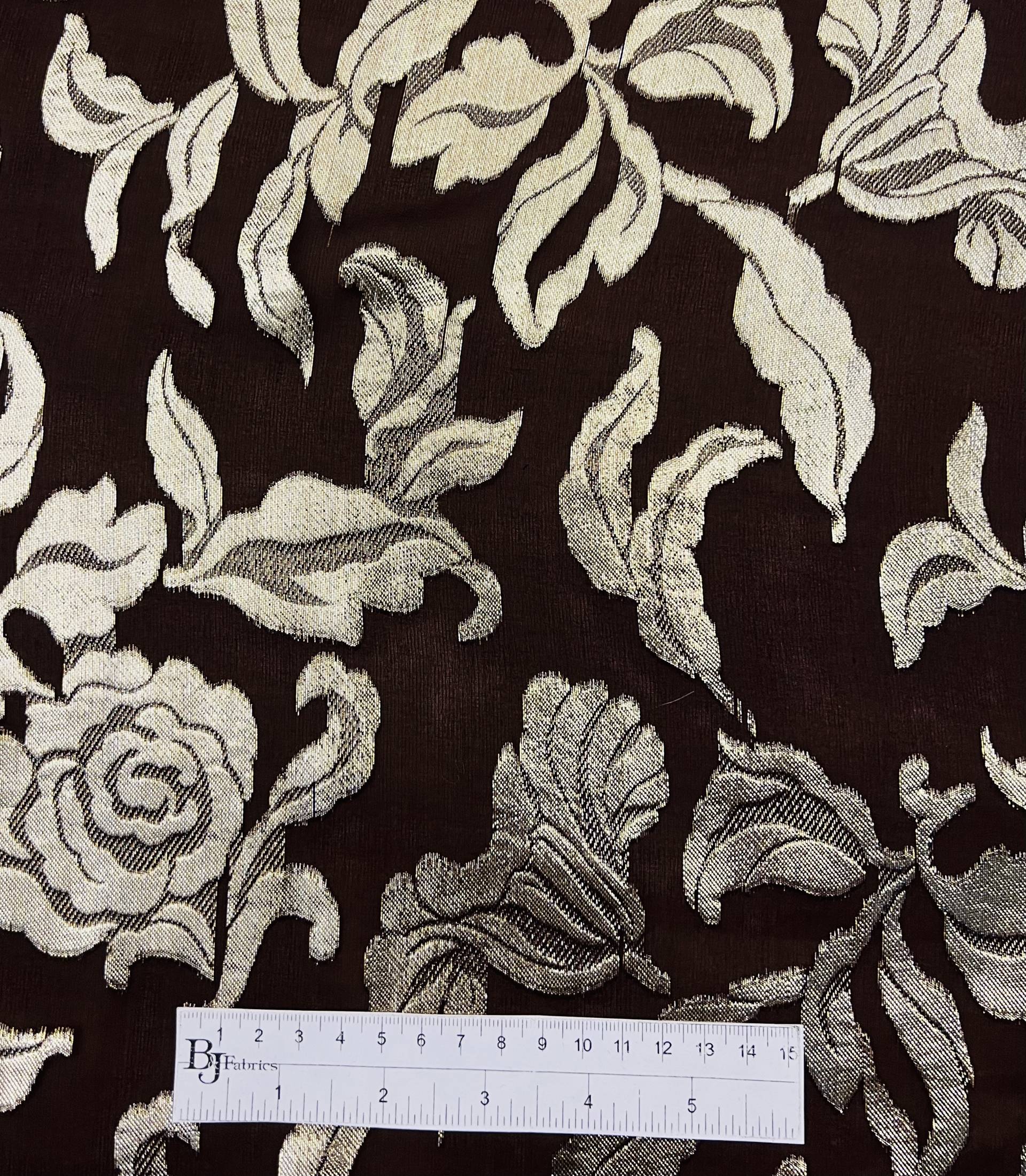 Silk Chiffon with Metallic Fil Coupé Flowers On Dark Maroon ground