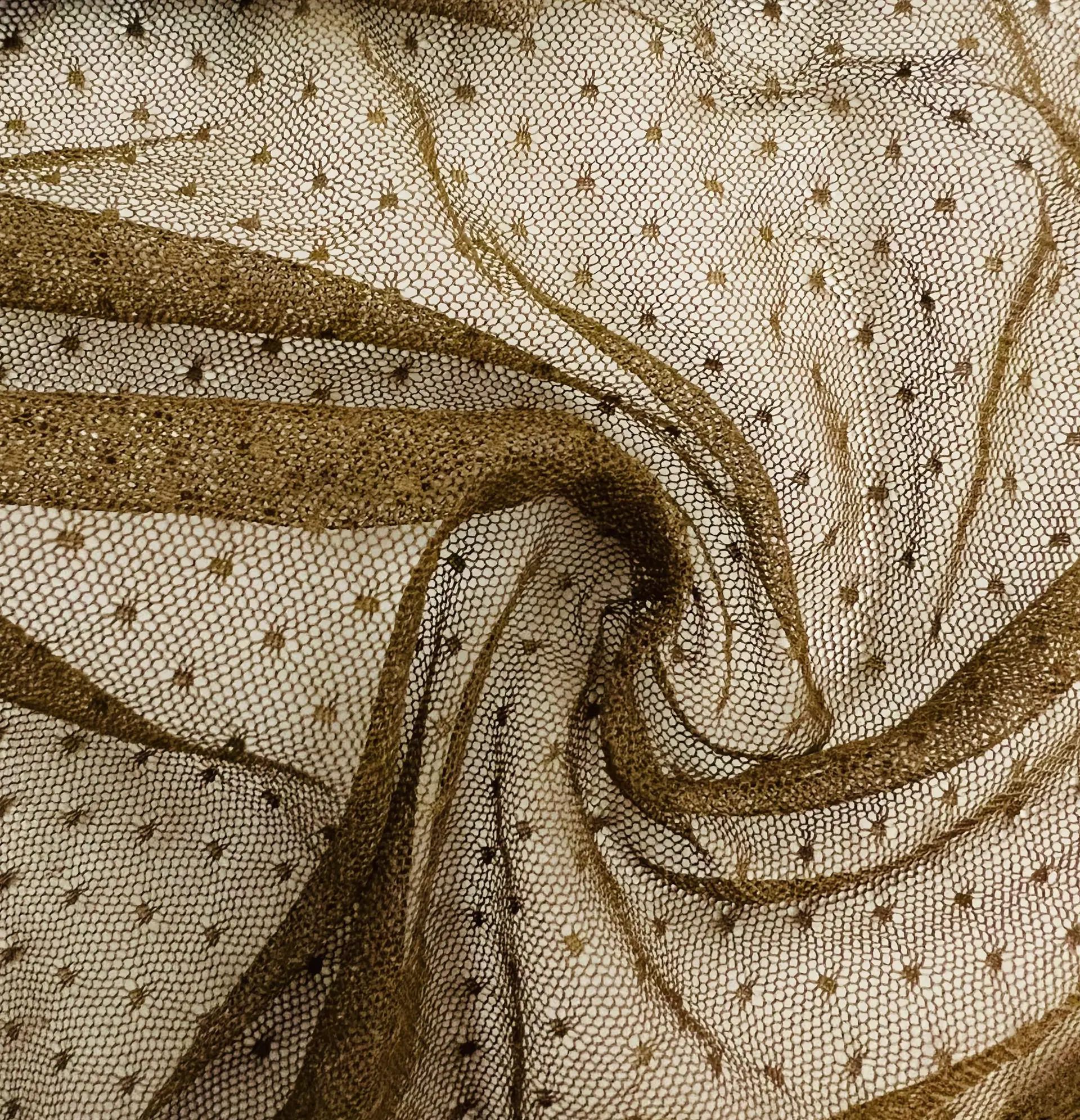 Point D'Esprit in Dark Olive