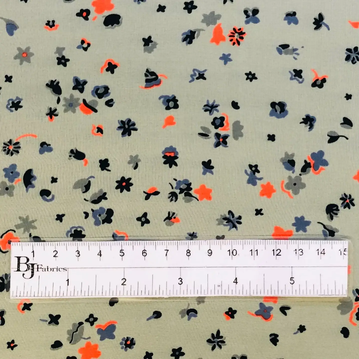 Printed Silk Crepe de Chine with Illustrated Flowers
