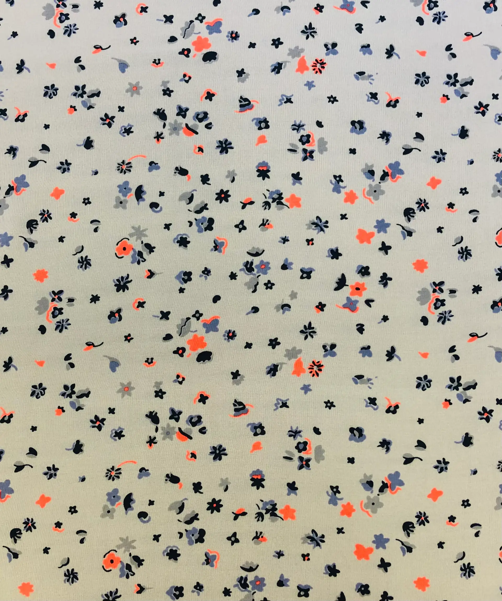 Printed Silk Crepe de Chine with Illustrated Flowers