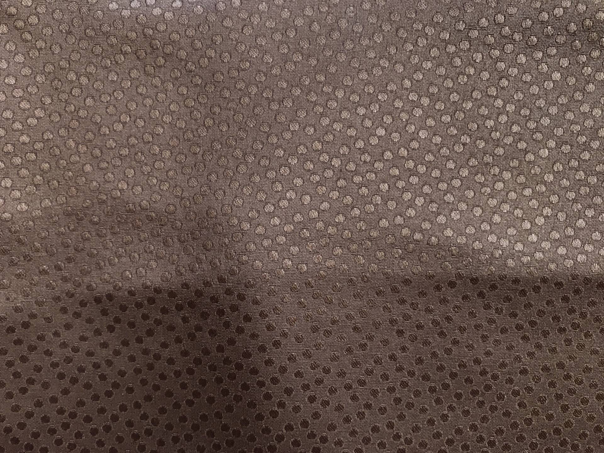 Brown Silk and Wool Crepe with Small Dots Pattern