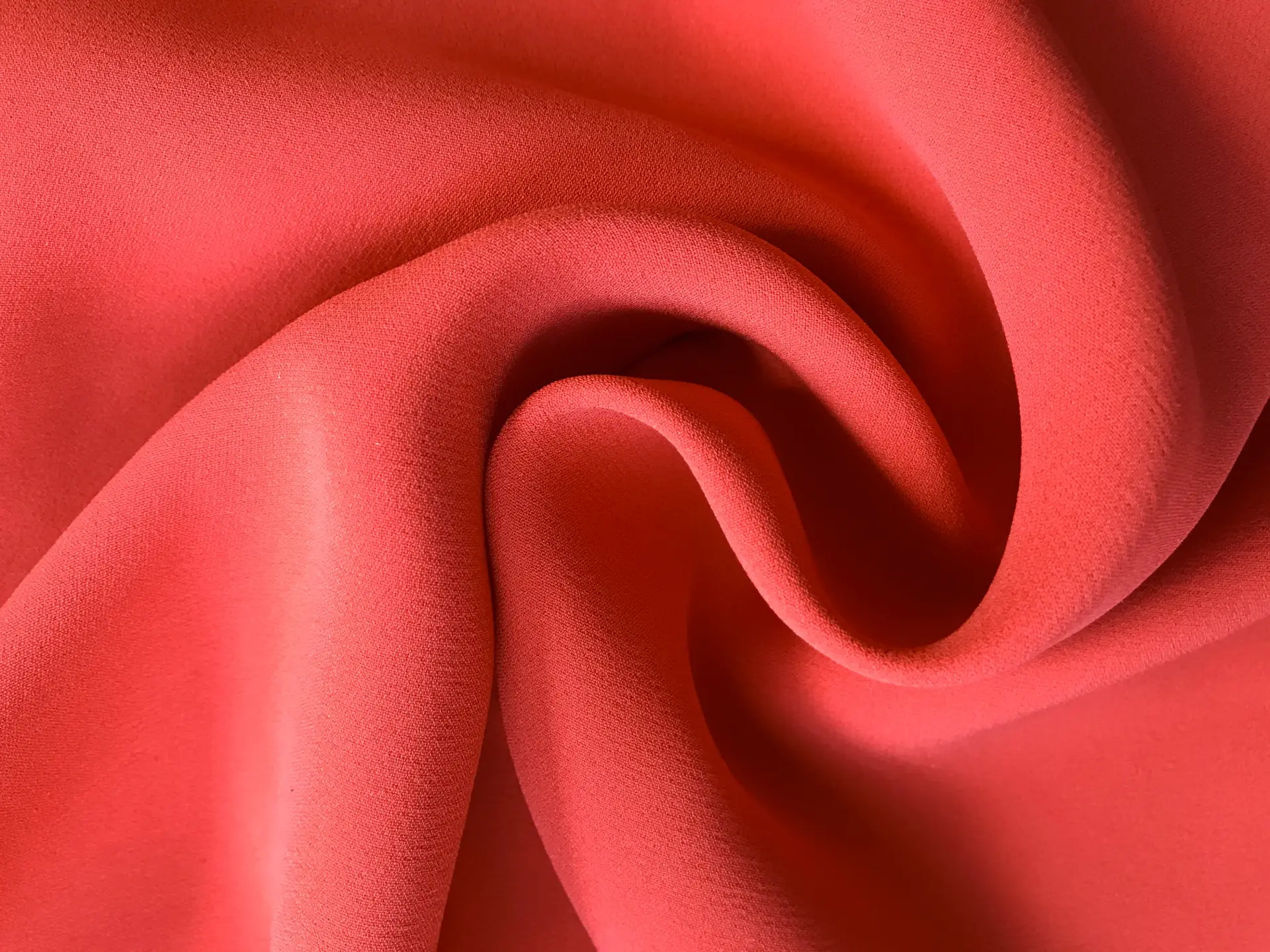 vermillion silk georgette in a swirl 