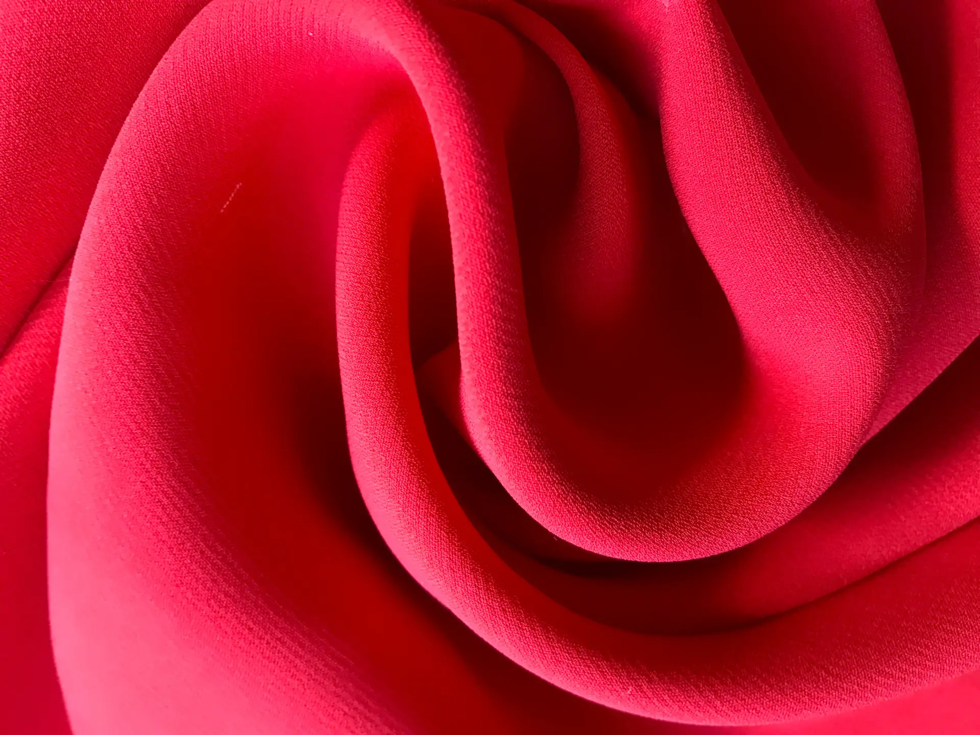 red heavy silk georgette in a swirl