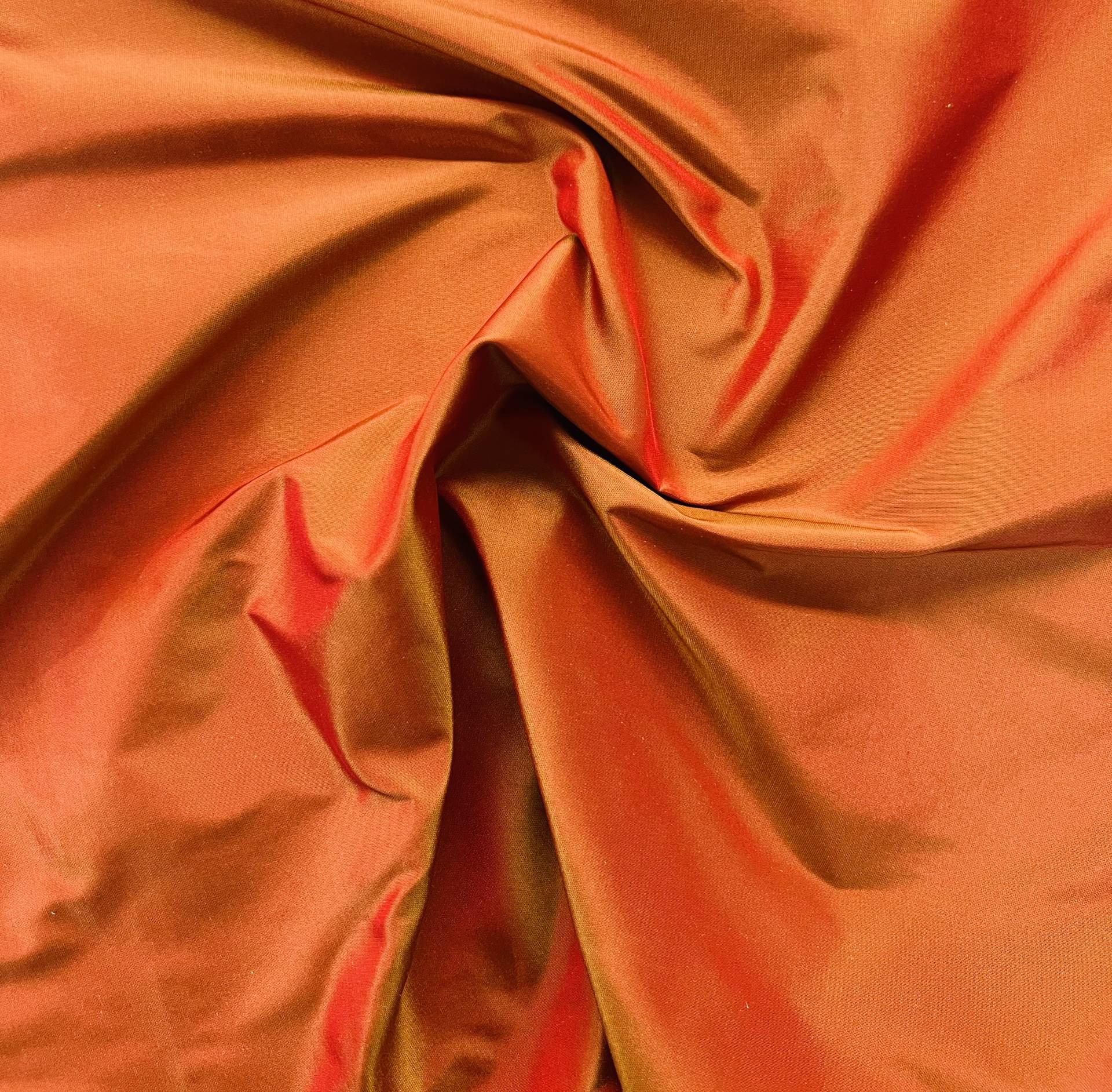 Iridescent Silk Taffeta in Mustard/Red