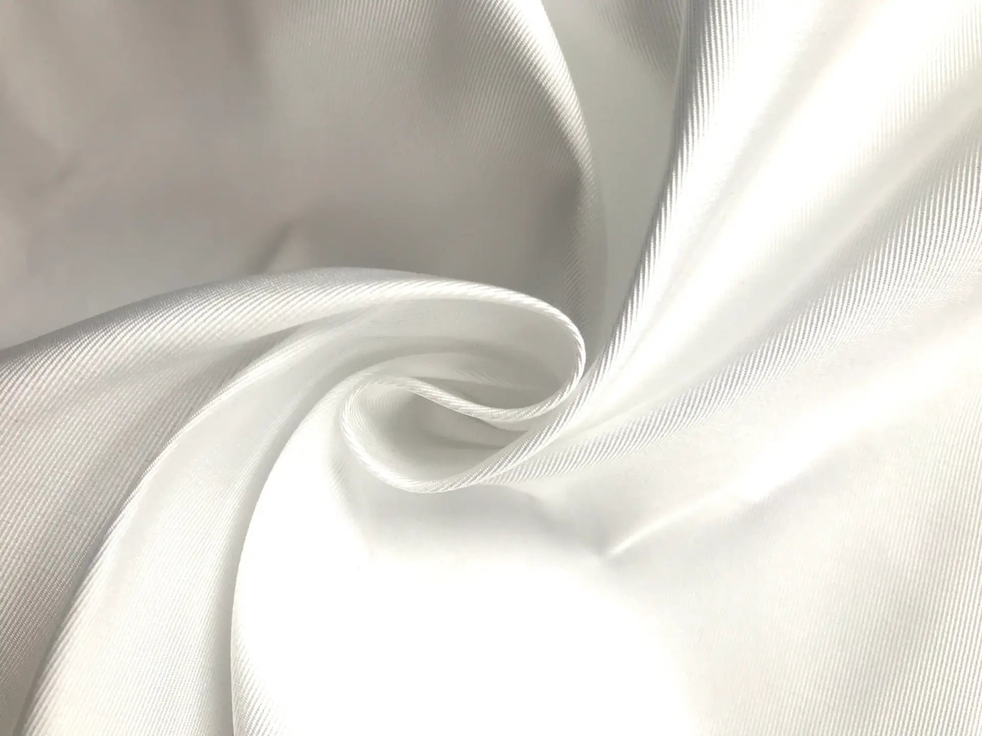 white poly gros de londres in a swirl