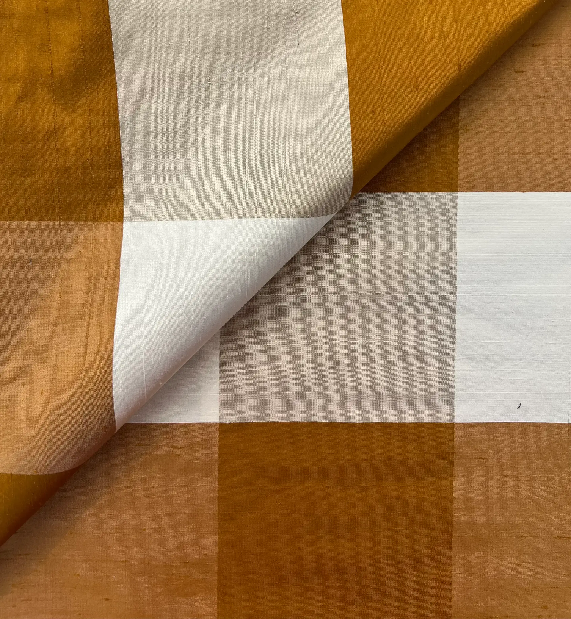 Pure Silk Shantung Gingham