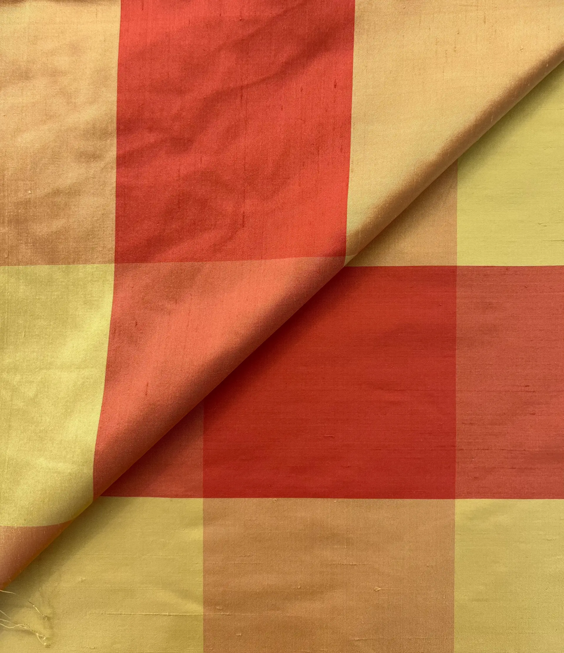 Pure Silk Shantung Gingham